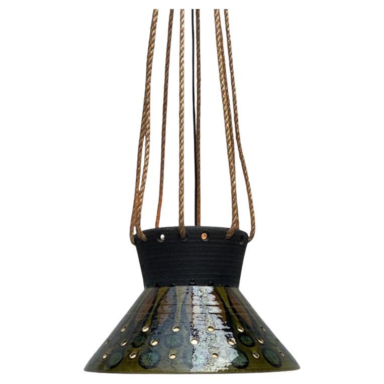 Lampe suspendue en Studio Pottery danoise du milieu du siècle par Lehmann Keramik, années 1960 en vente