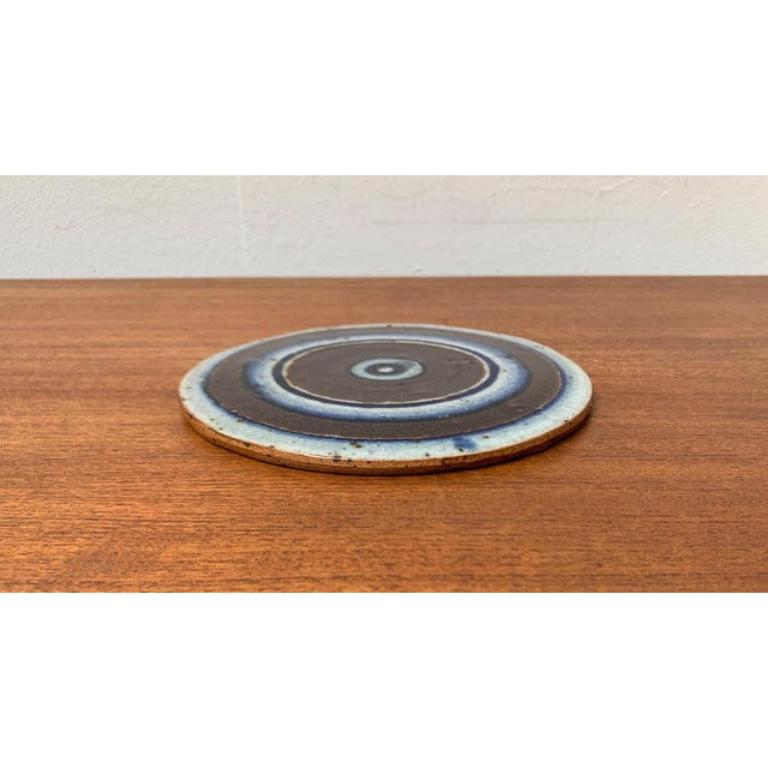 Mid-Century Danish Studio Pottery Wall Plaque Plate by Helle Allpass, 1960s For Sale 2