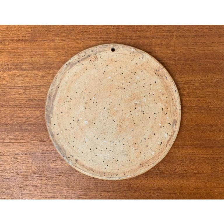 Mid-Century Danish Studio Pottery Wall Plaque Plate by Helle Allpass, 1960s For Sale 3