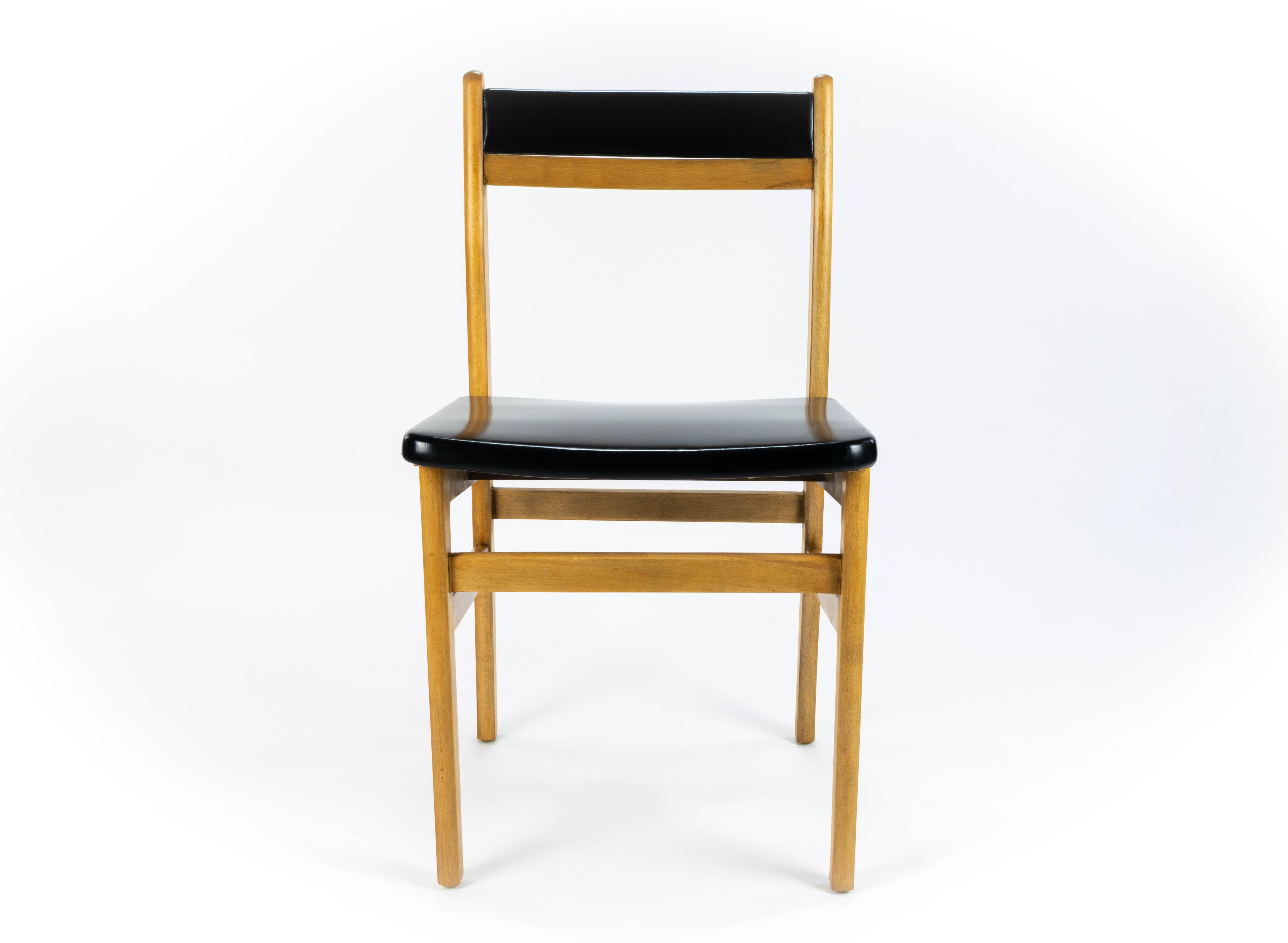 Mid-Century Modern Midcentury Danish Style Beech Chairs by Mocholi Spain, 1960s
