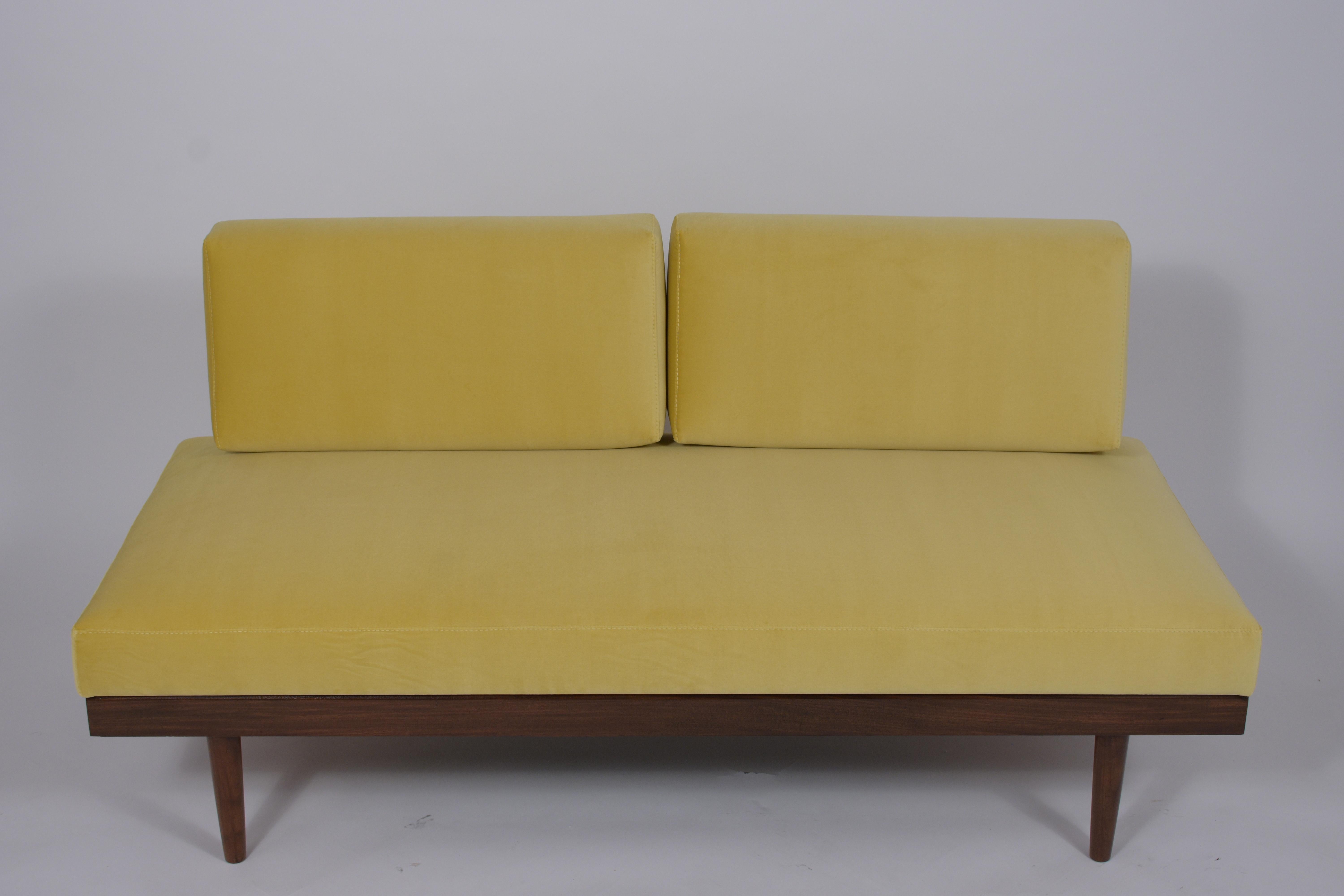 Carved Danish Style Mid Century Modern Sofa