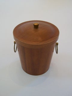 Mid Century Danish Style Teak Veneer Ice Bucket - Unsigned - Japan - Circa 1960