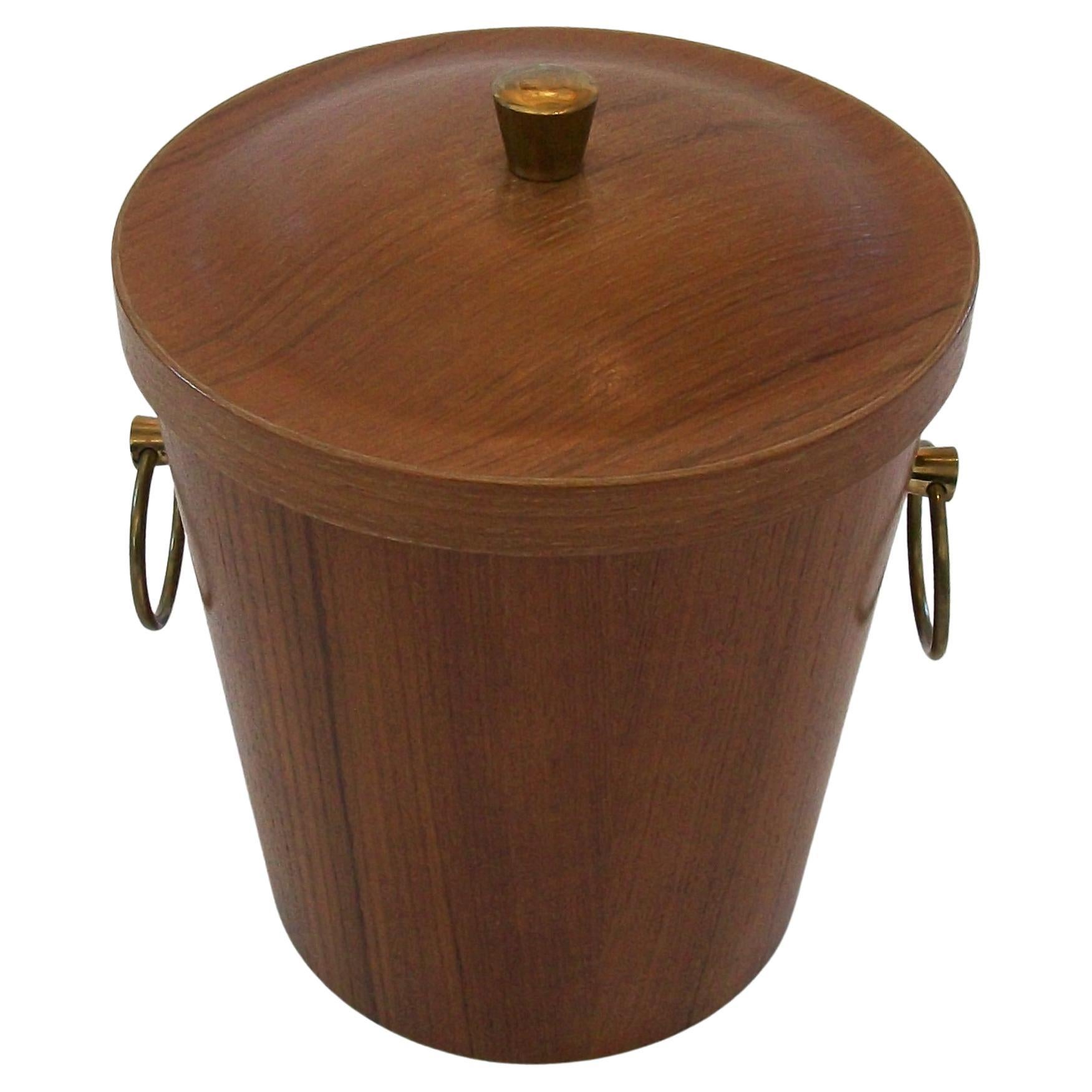 Mid Century Danish Style Teak Veneer Ice Bucket - Unsigned - Japan - Circa 1960