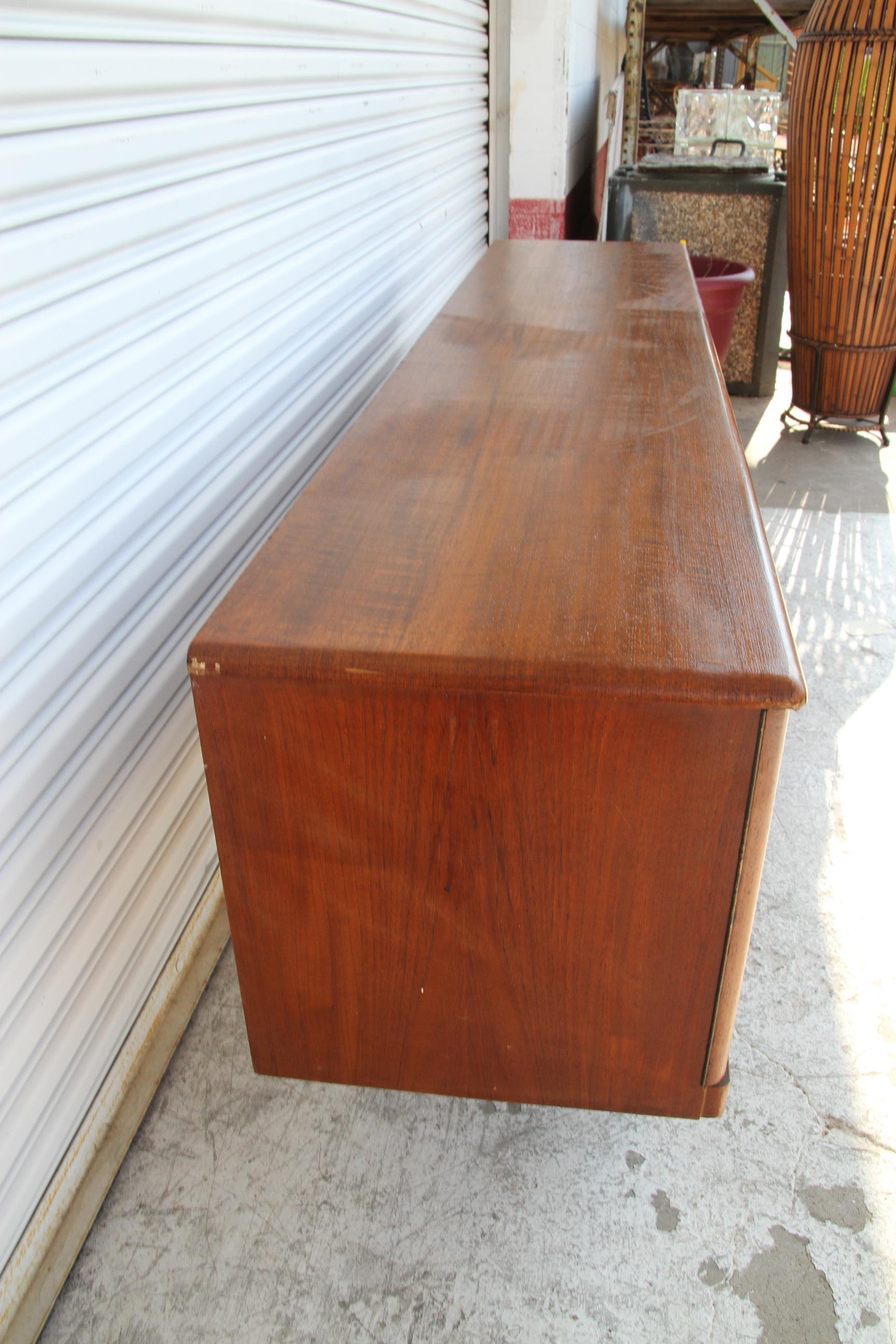 Mid Century English Walnut Credenza 1960s For Sale 5