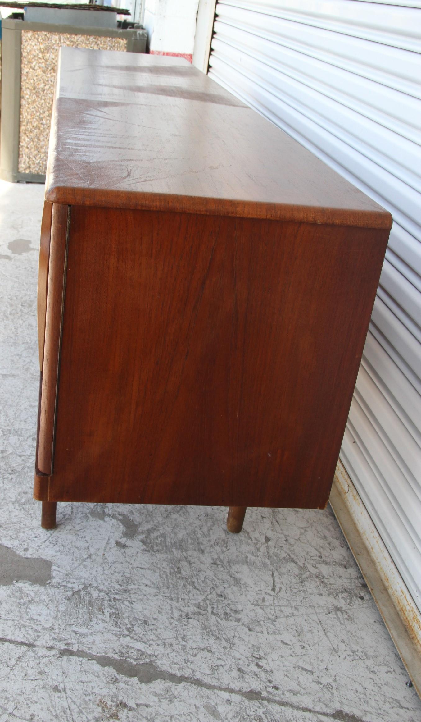 Mid Century English Walnut Credenza 1960s For Sale 6