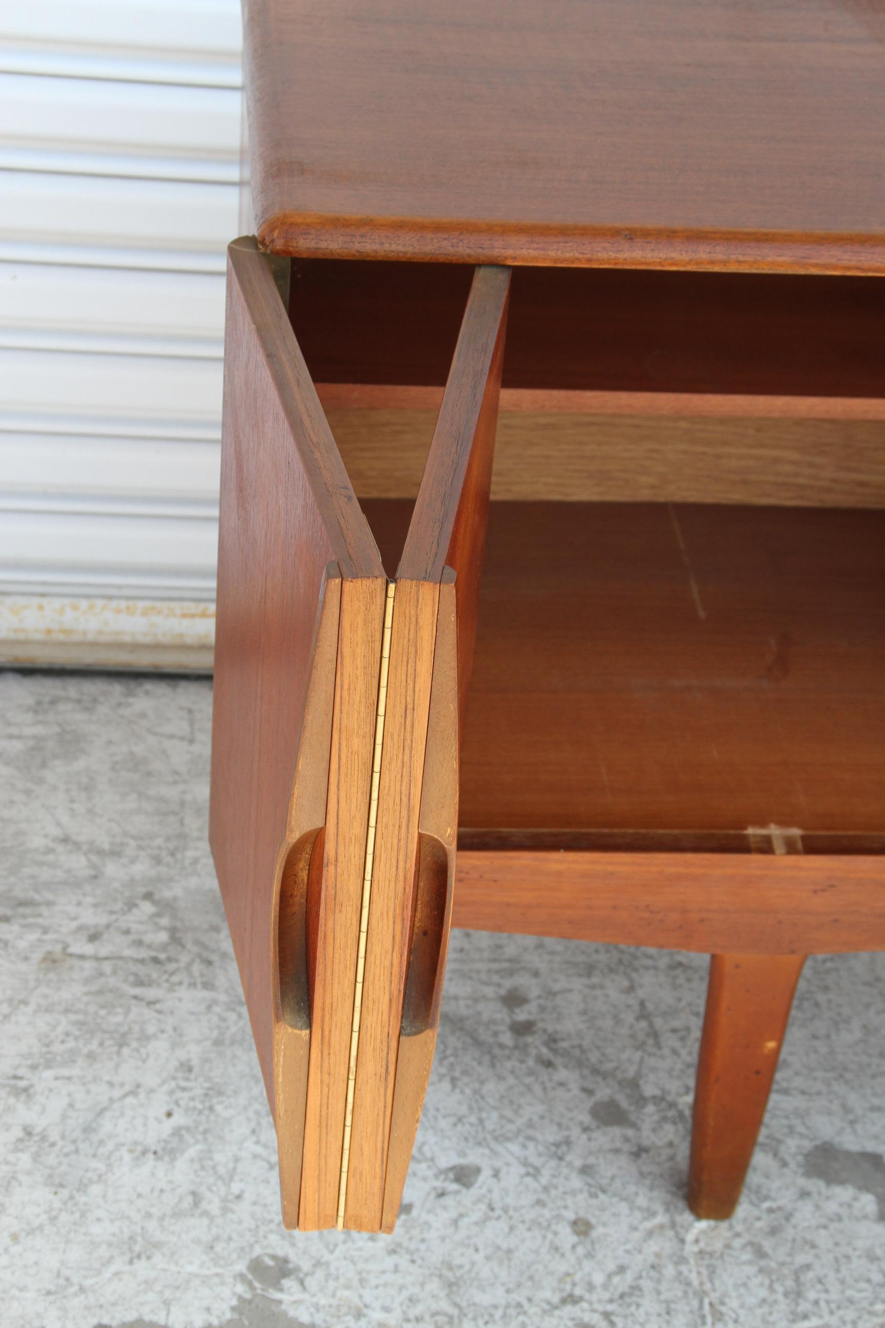 Mid Century English Walnut Credenza 1960s For Sale 7