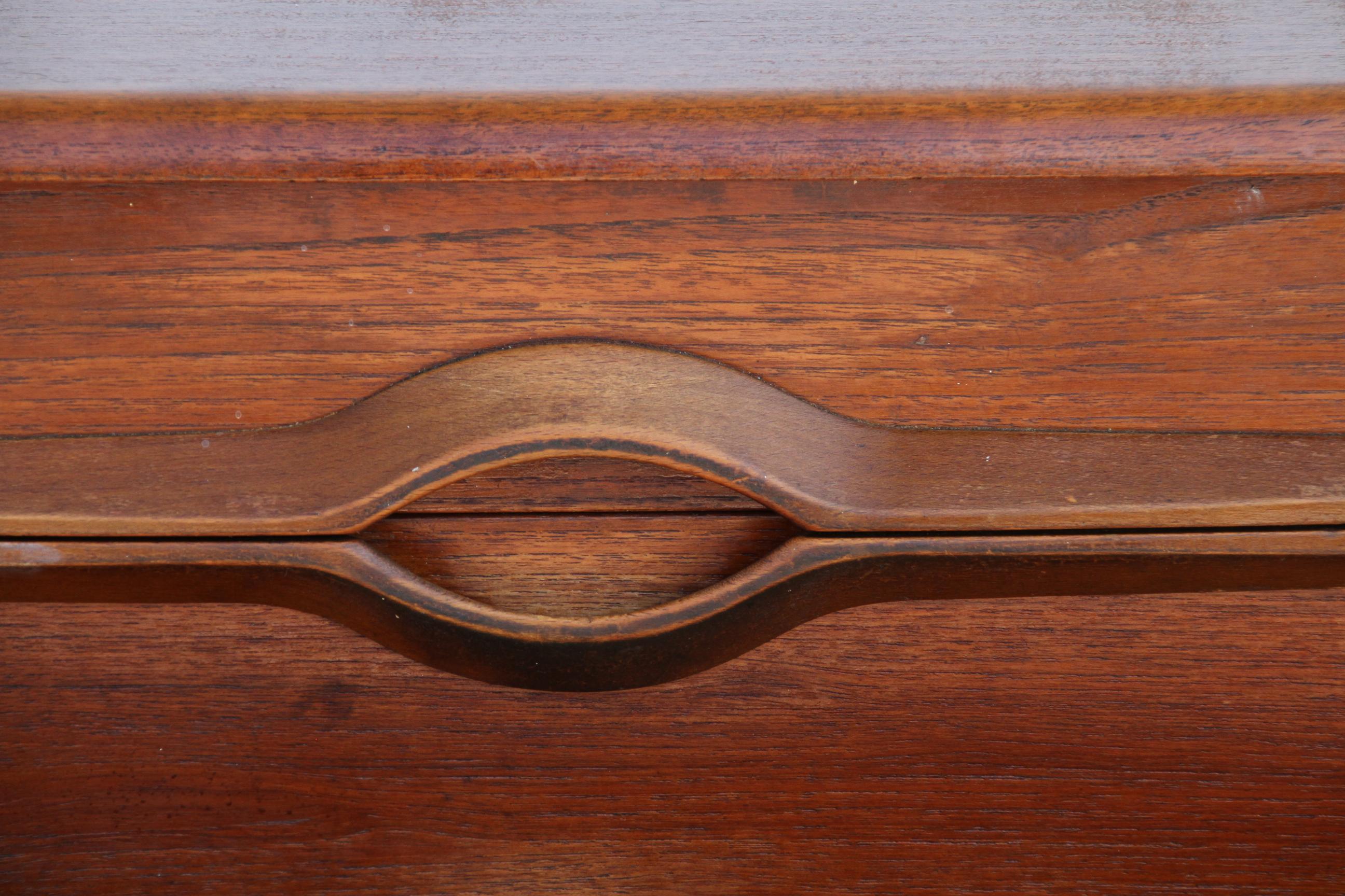 Mid Century English Walnut Credenza 1960s For Sale 8