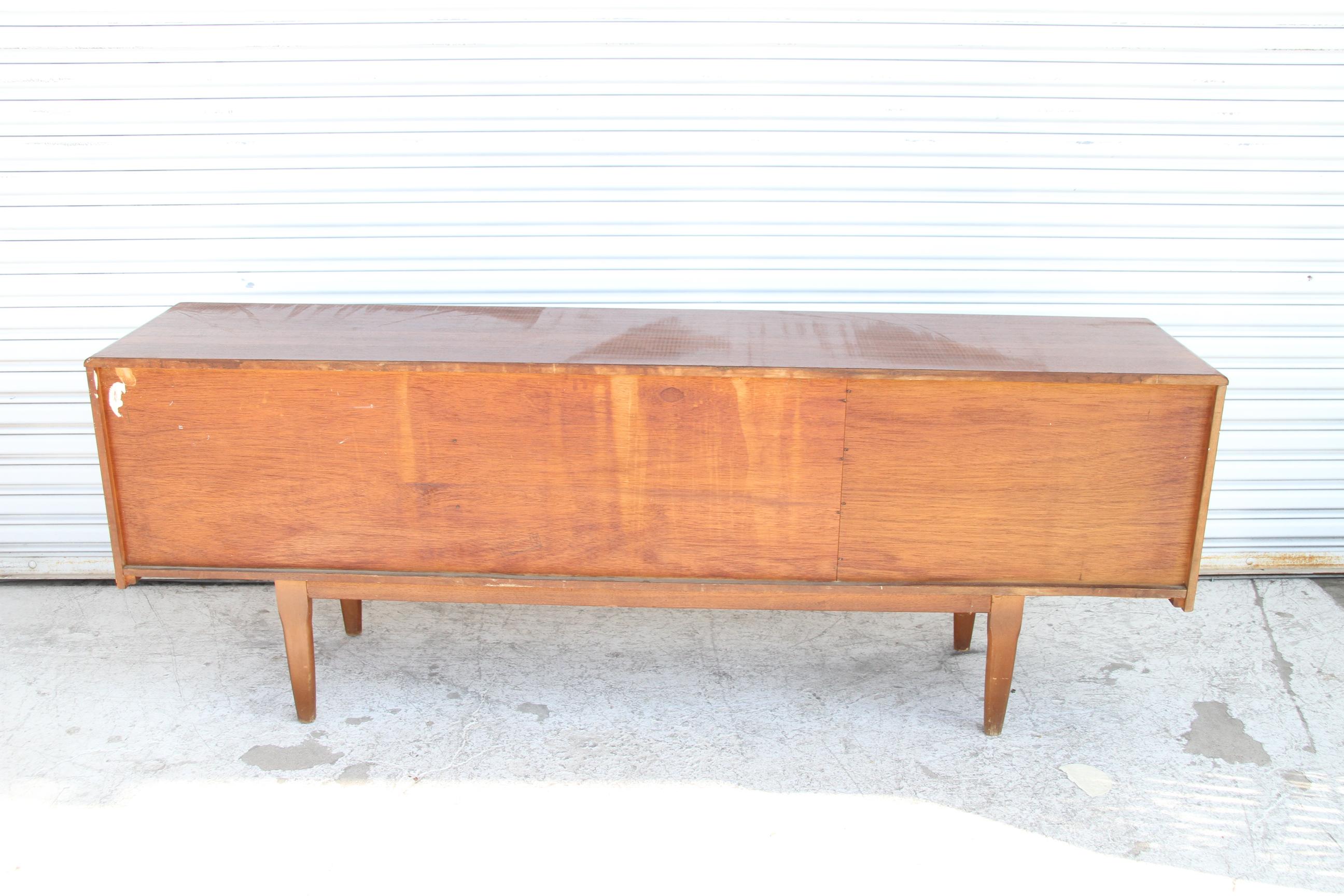 Mid Century English Walnut Credenza 1960s For Sale 11
