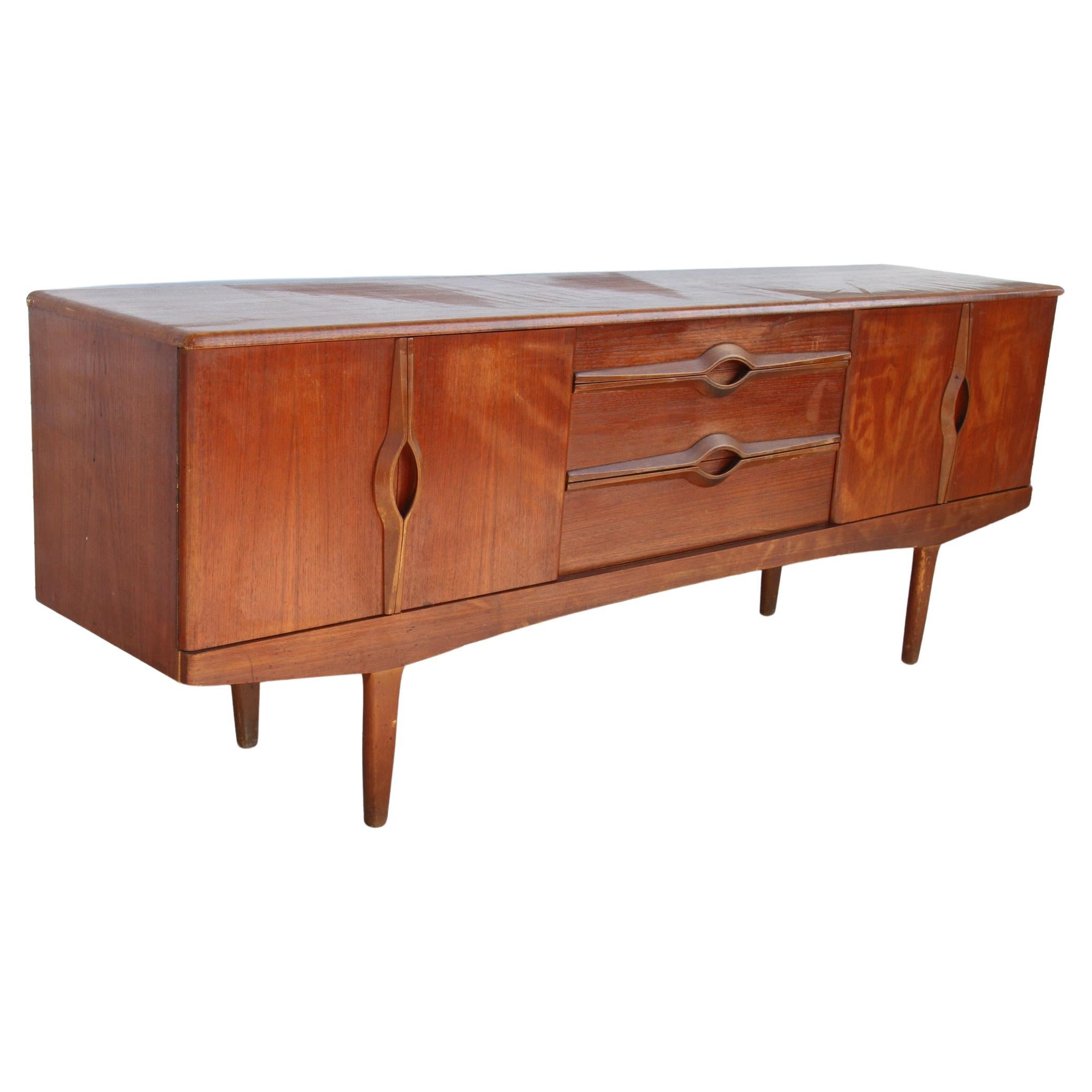 Mid Century English Walnut Credenza 1960s