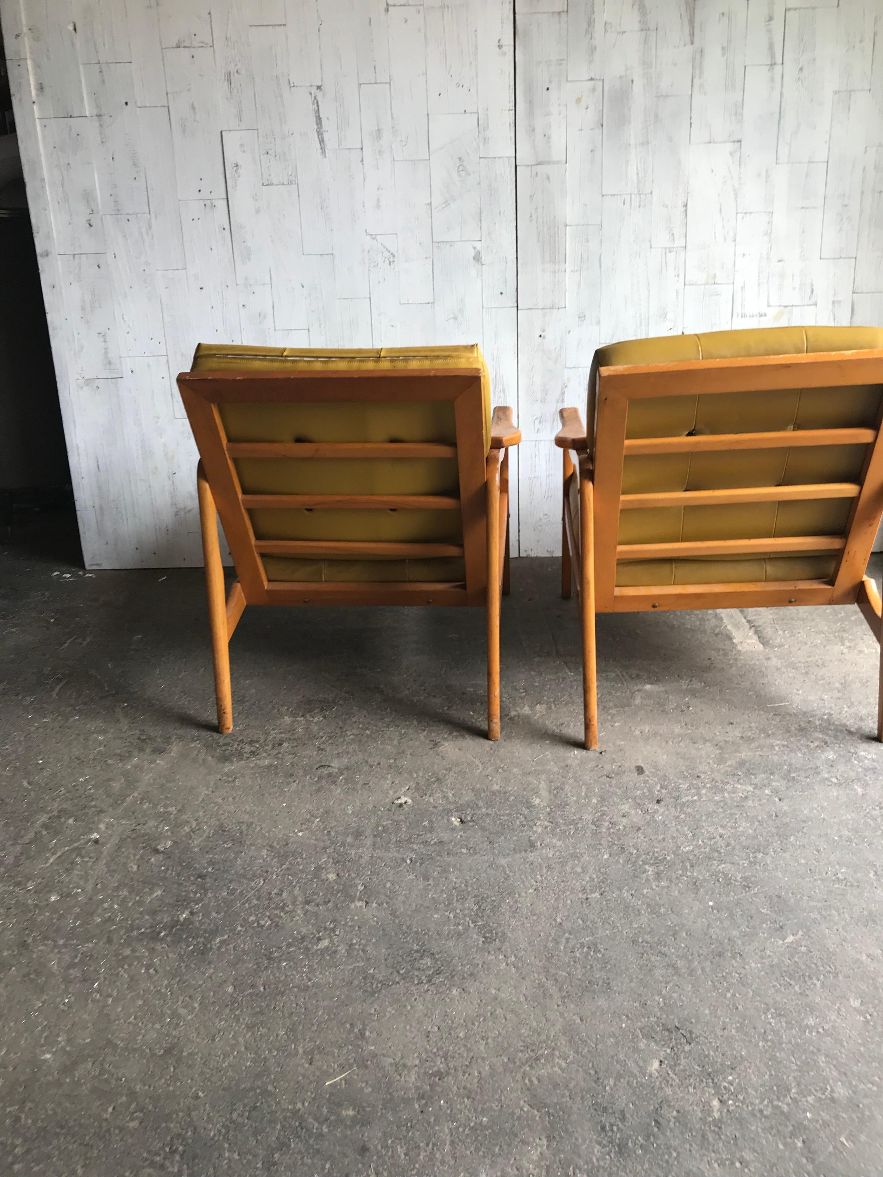 Mid-20th Century Midcentury Danish Style Wooden Lounge Armchairs, 1960s For Sale