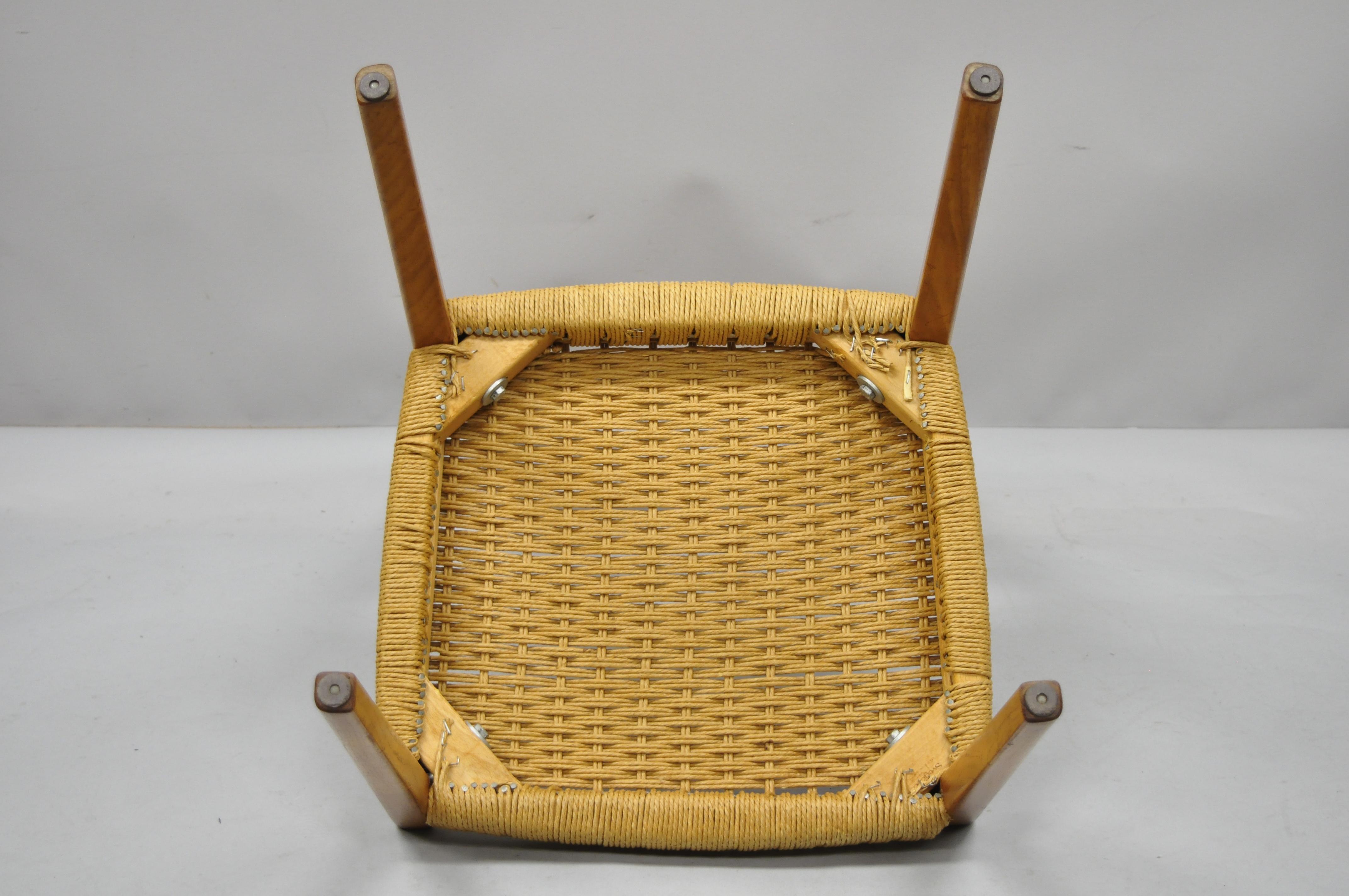 Midcentury Danish Swedish Modern Svegards Markaryd Teak Rope Dining Chair 3