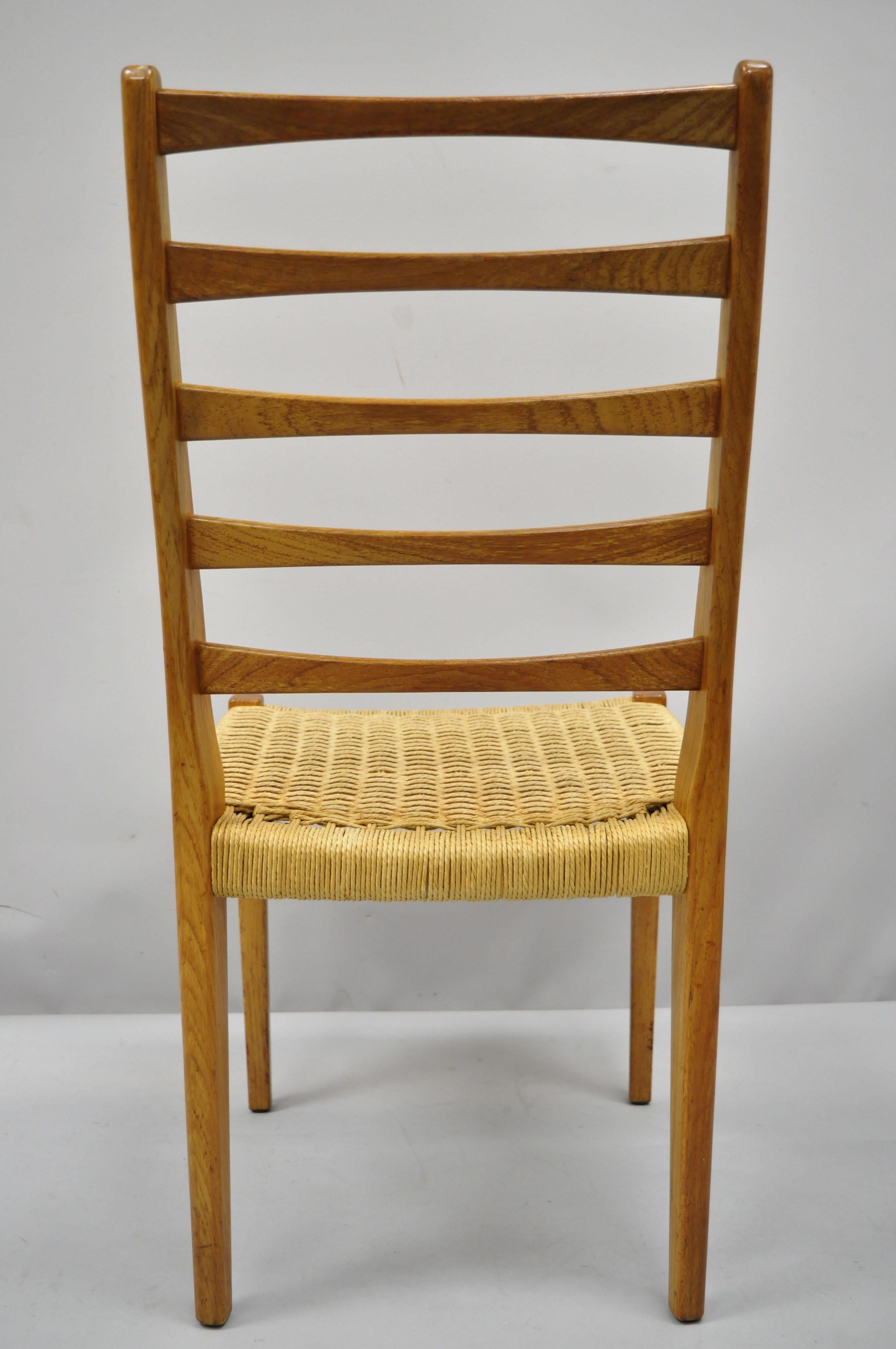 Midcentury Danish Swedish Modern Svegards Markaryd Teak Rope Dining Chair 5