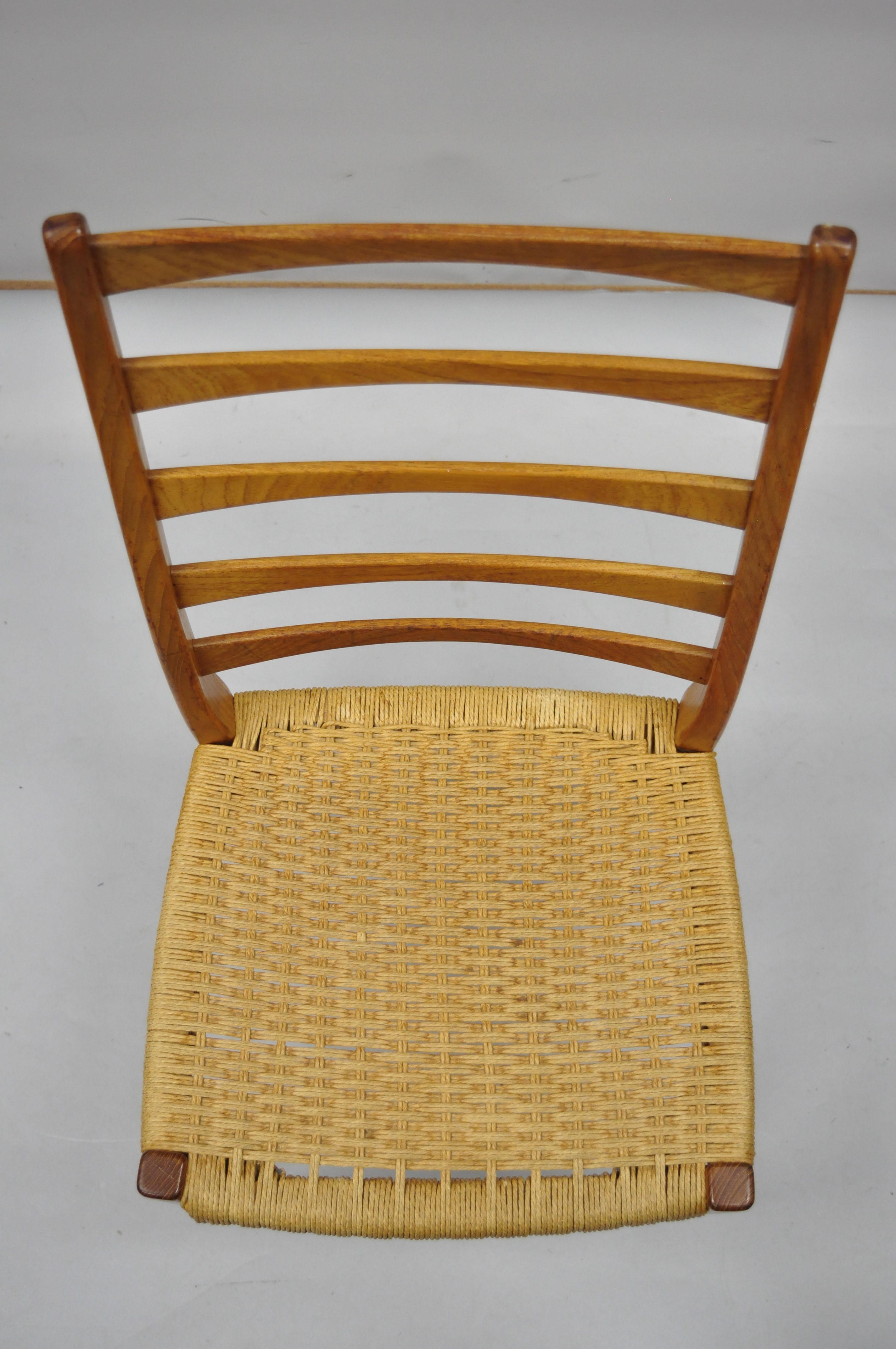 Mid-Century Modern Midcentury Danish Swedish Modern Svegards Markaryd Teak Rope Dining Chair