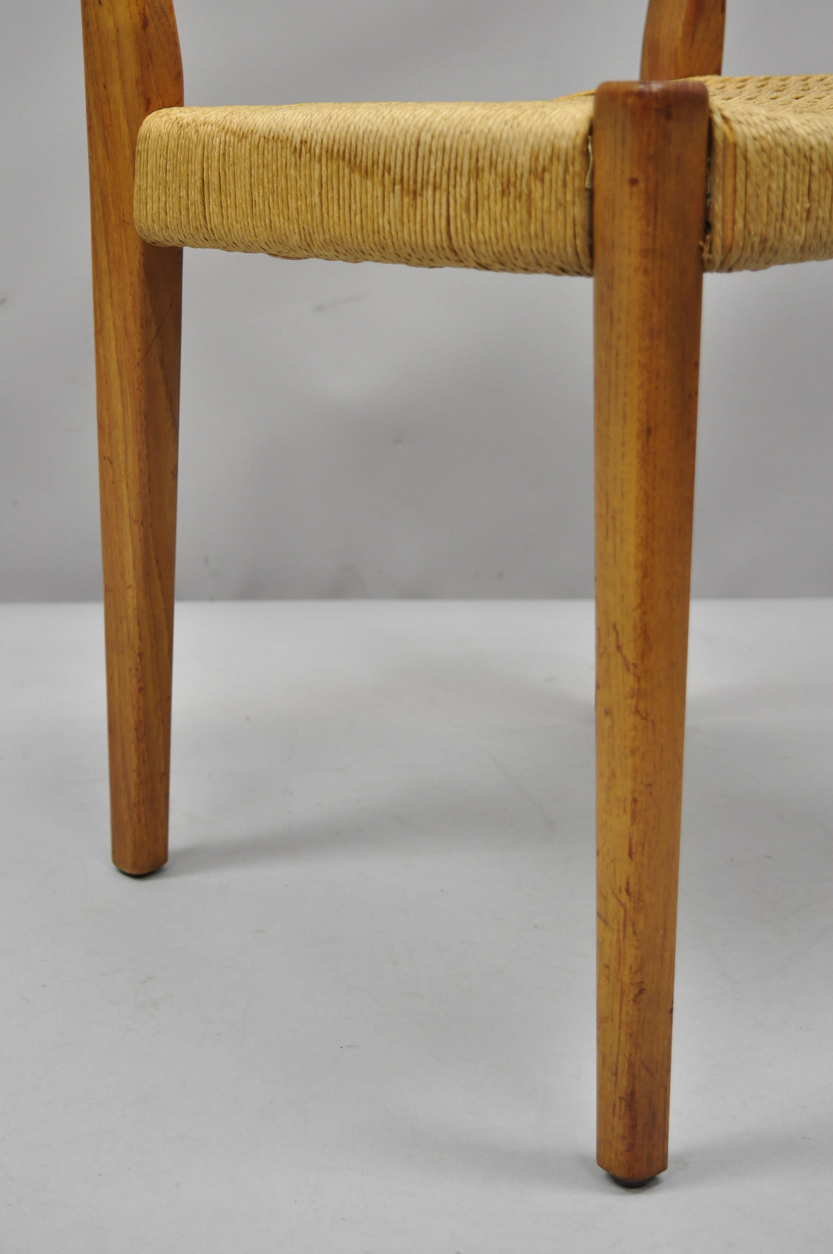 Midcentury Danish Swedish Modern Svegards Markaryd Teak Rope Dining Chair 2