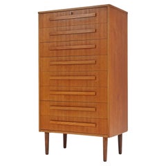 Vintage Midcentury Danish Tallboy Chest of Drawers