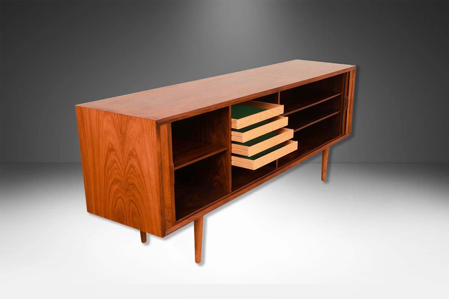 Mid-Century Danish Tambour Door Credenza Faarup Mobelfabrik Svend Larsen For Sale 4