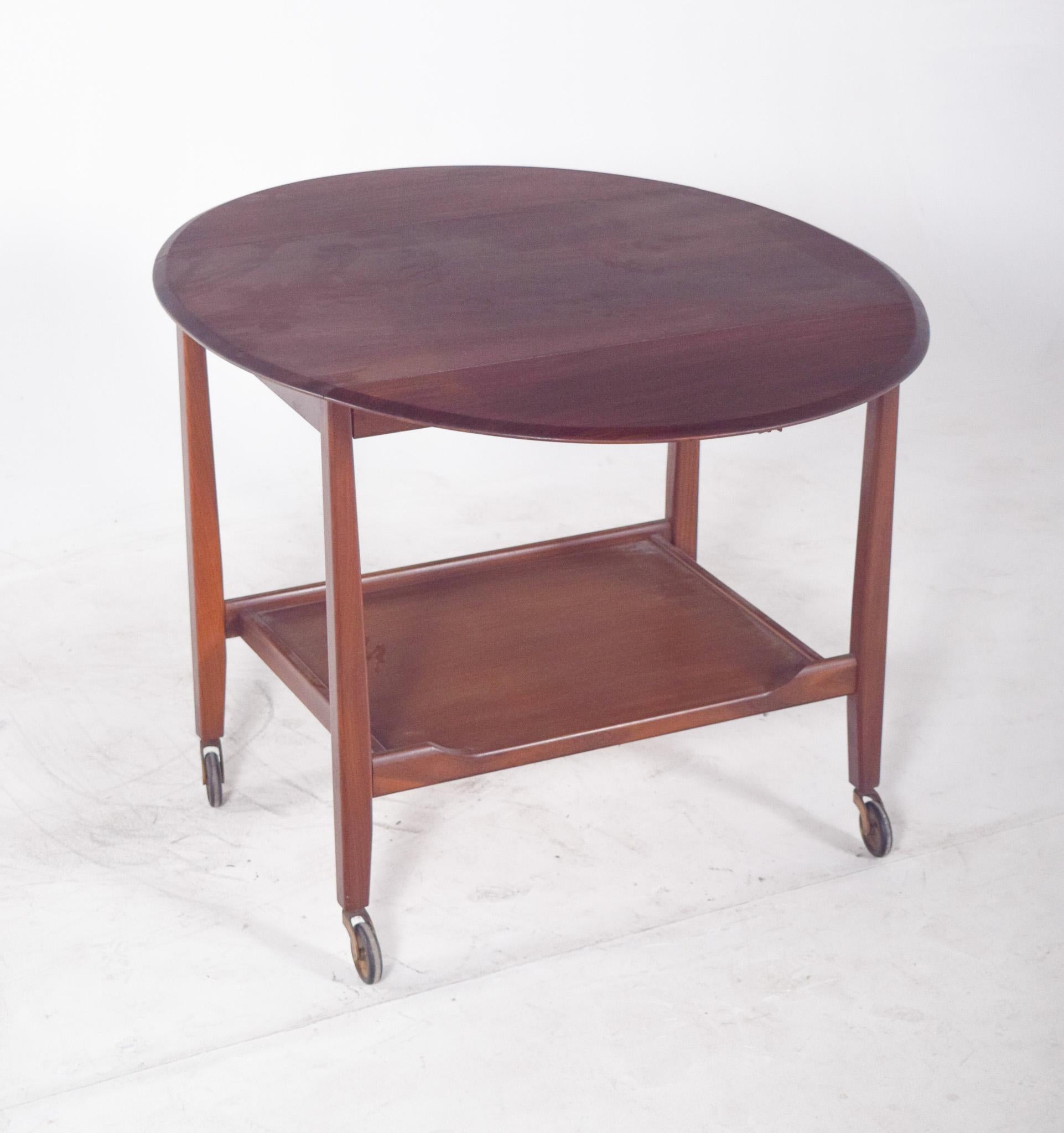 Mid Century Danish Tea Trolley with Flaps For Sale 5