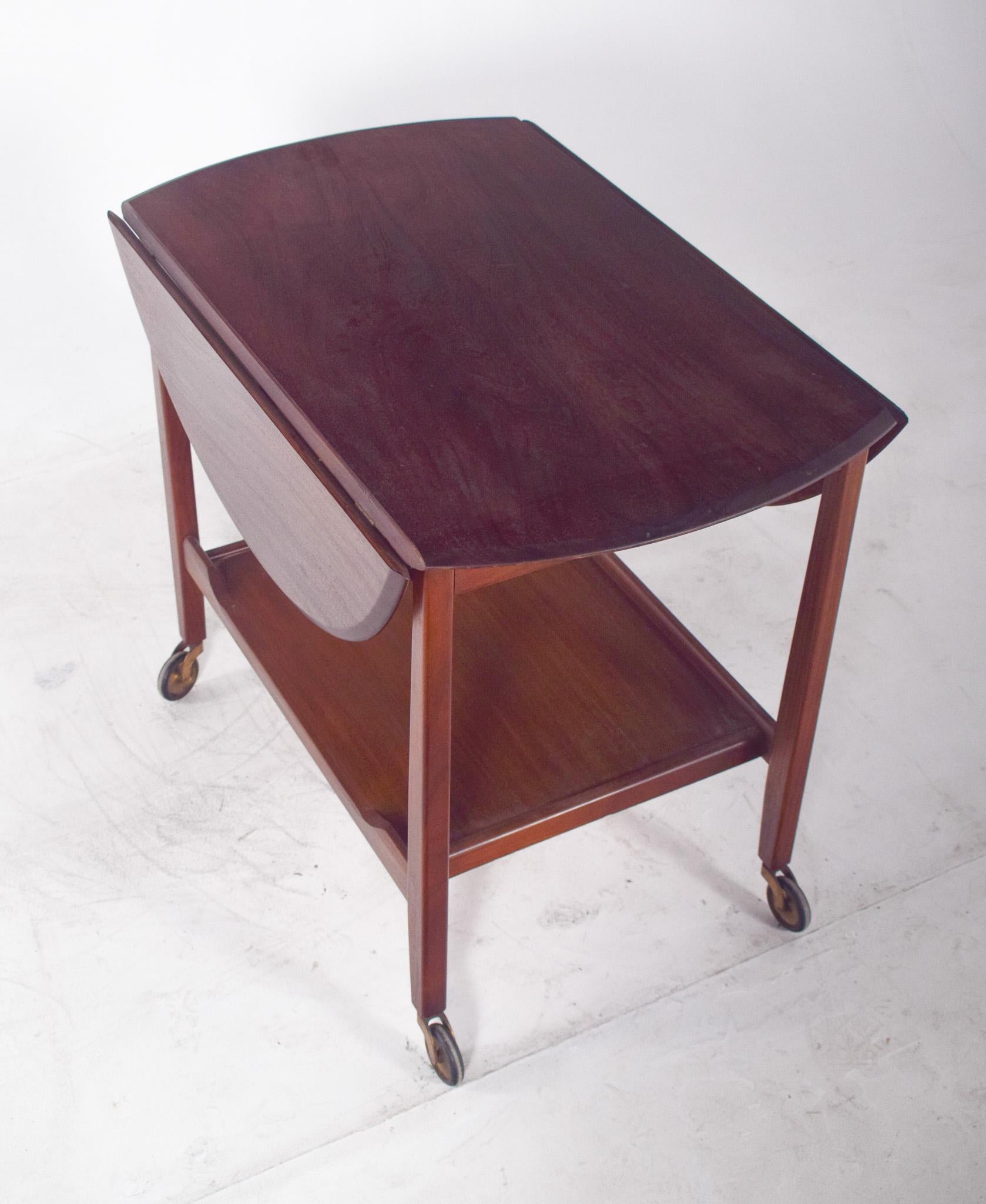 Mid-Century Modern Mid Century Danish Tea Trolley with Flaps For Sale