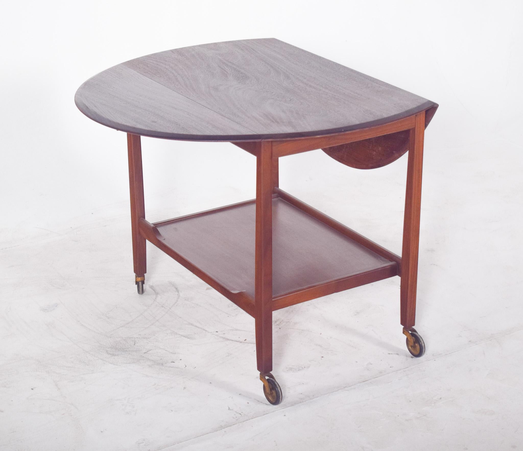 20th Century Mid Century Danish Tea Trolley with Flaps For Sale