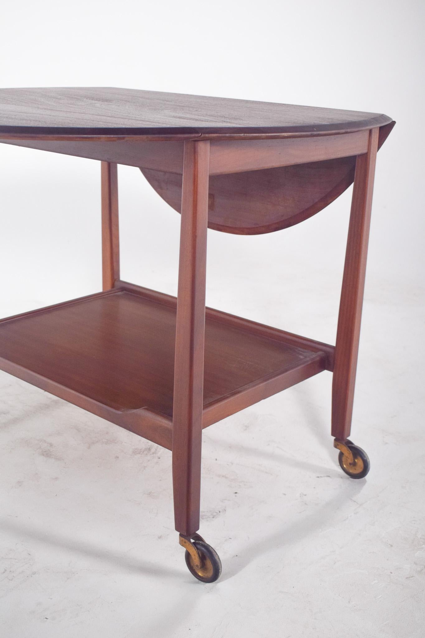 Mid Century Danish Tea Trolley with Flaps For Sale 1