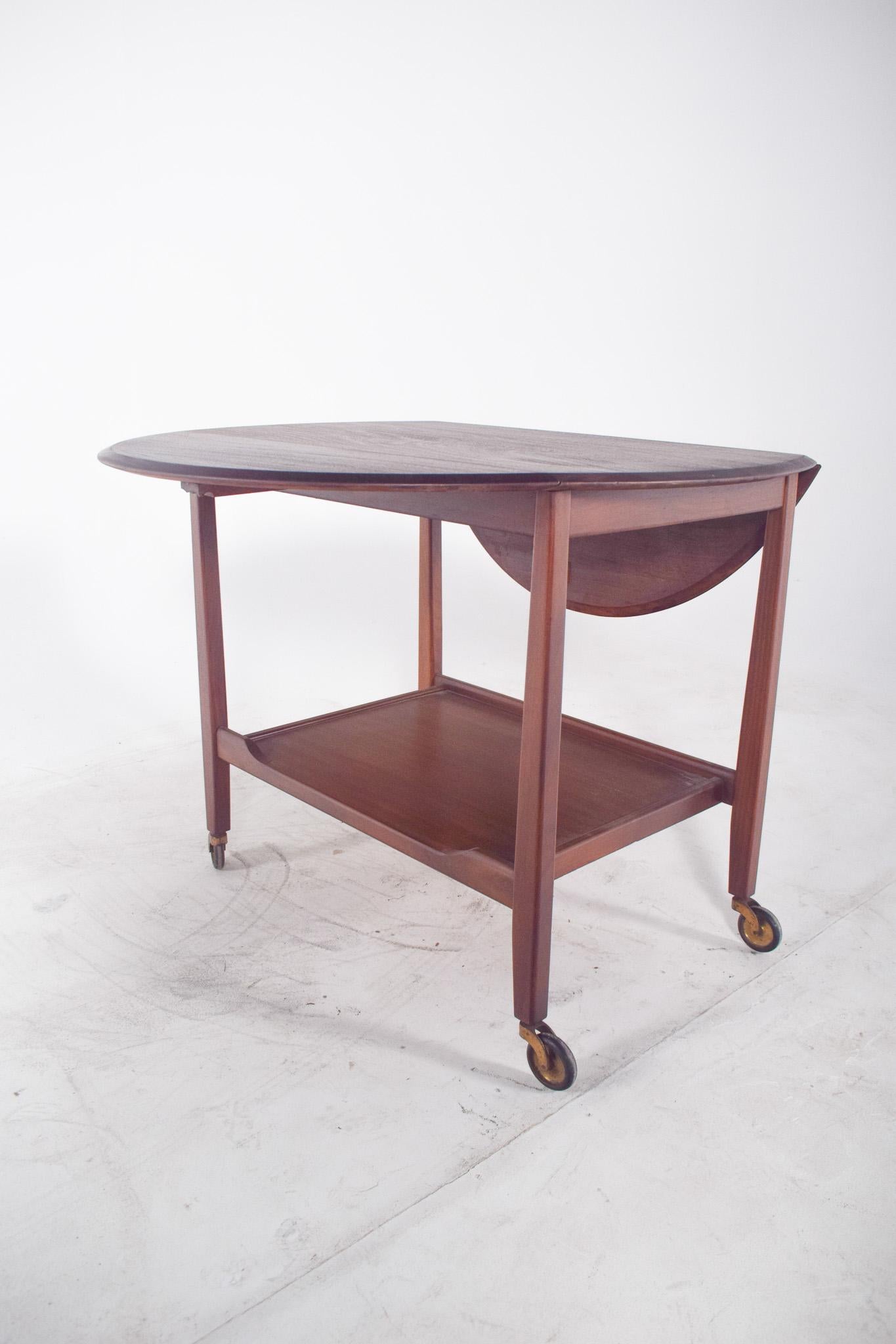 Mid Century Danish Tea Trolley with Flaps For Sale 2