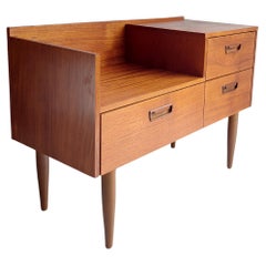 Vintage Mid Century  Danish Teak 1960's Low Level chest of drawers Hall Storage Unit cab