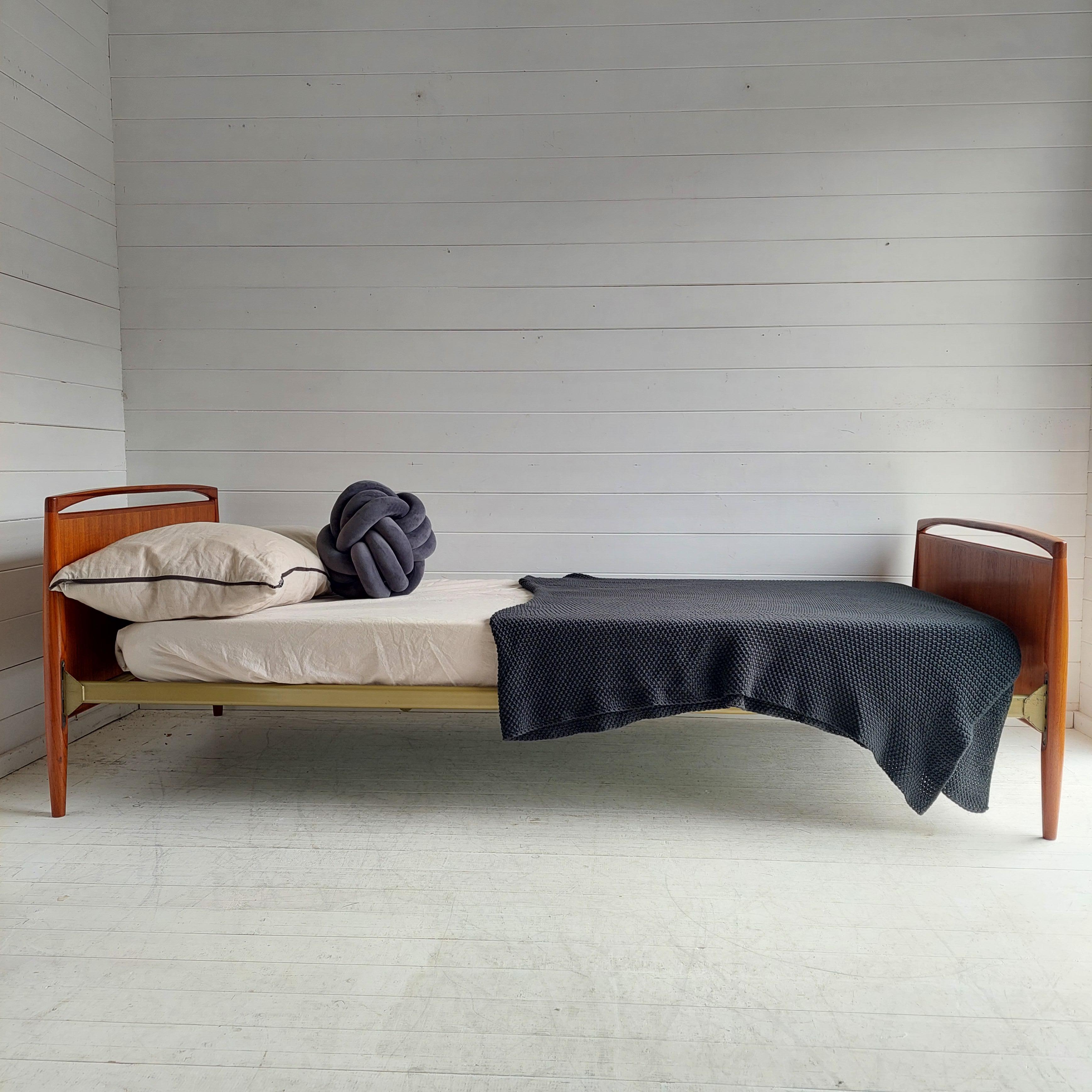 20th Century Mid Century Danish Teak 2 Single beds Kai Kristiansen daybeds for Magnus Olesen For Sale