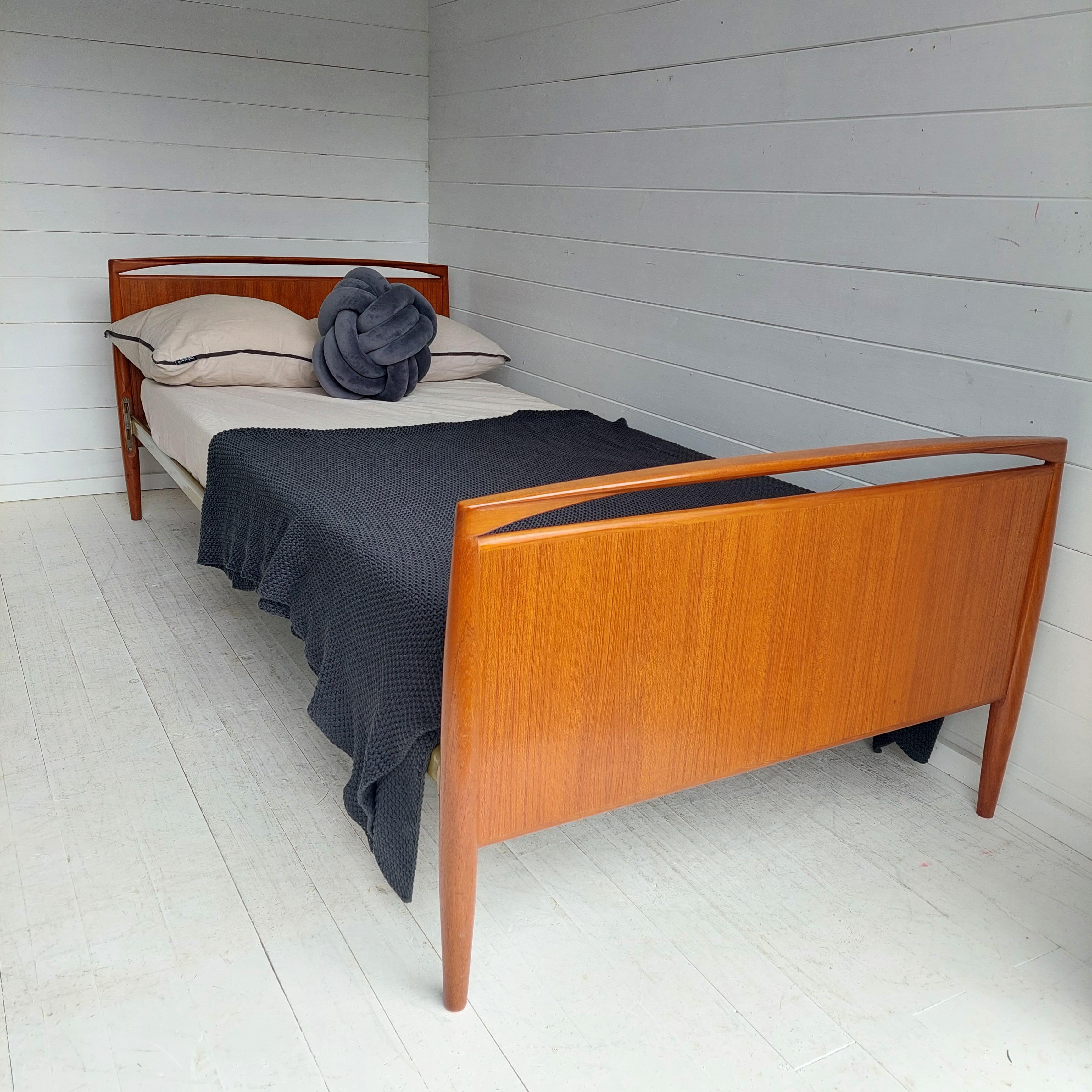 Metal Mid Century Danish Teak 2 Single beds Kai Kristiansen daybeds for Magnus Olesen
