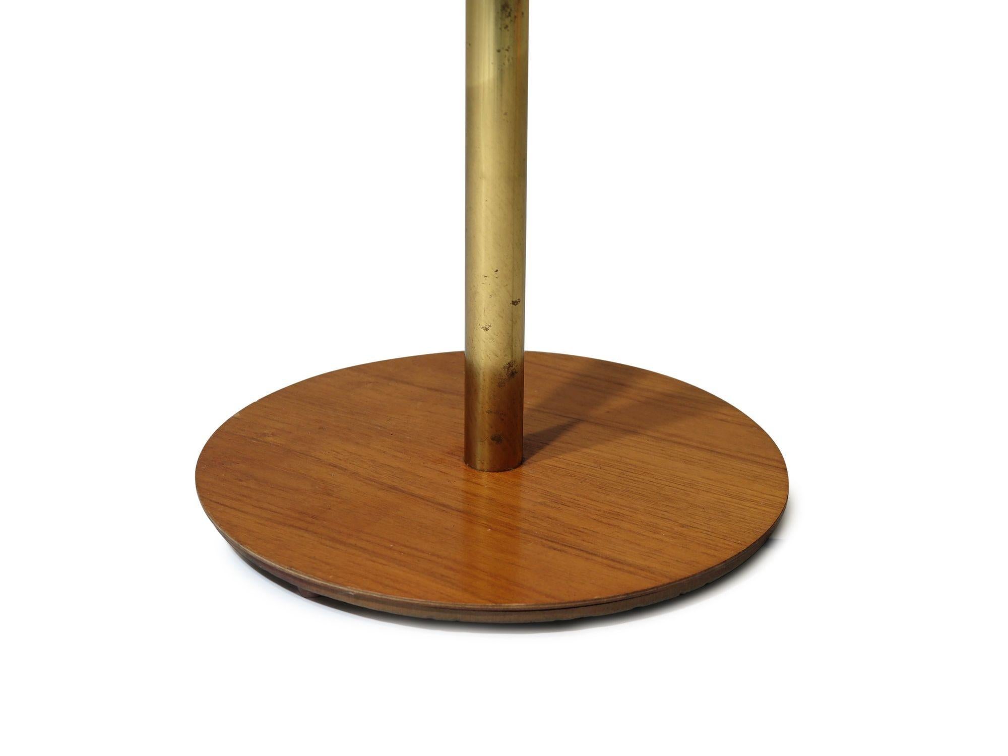 Midcentury Danish Teak and Brass Floor Lamp For Sale 1