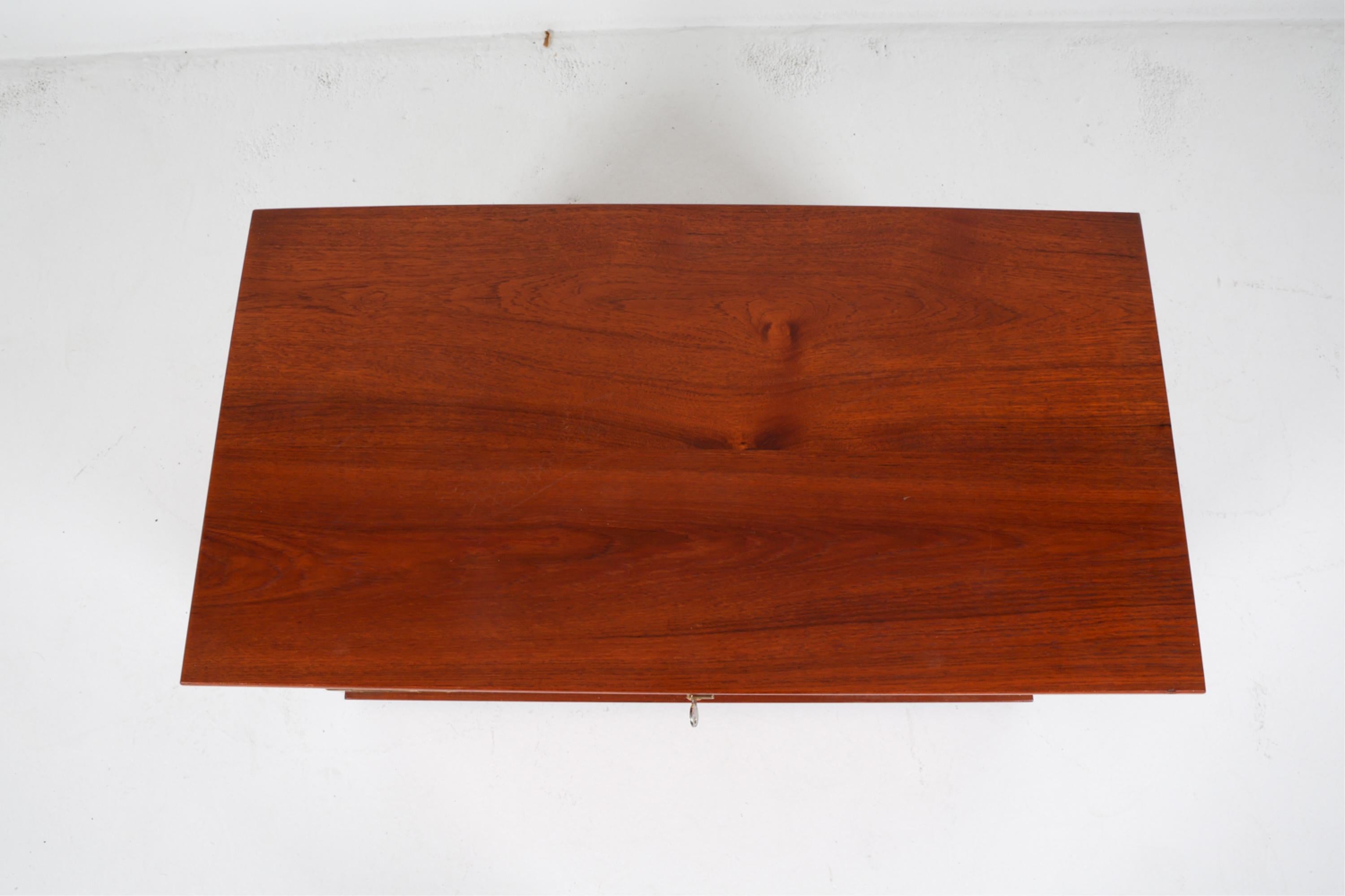 Mid-Century Danish Teak and Brass Sea Chest, Circa 1960's For Sale 14