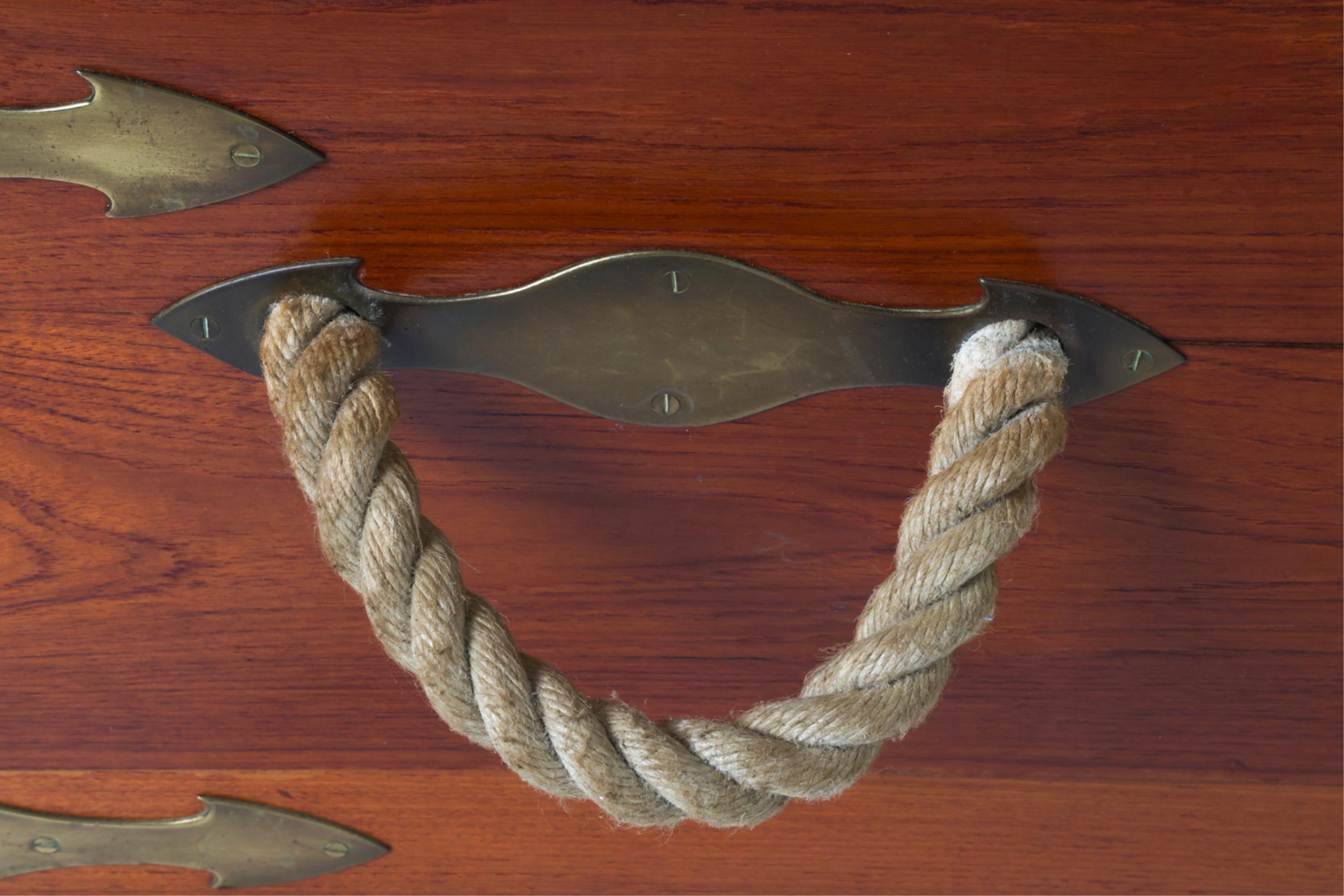 Mid-Century Danish Teak and Brass Sea Chest, Circa 1960's For Sale 15