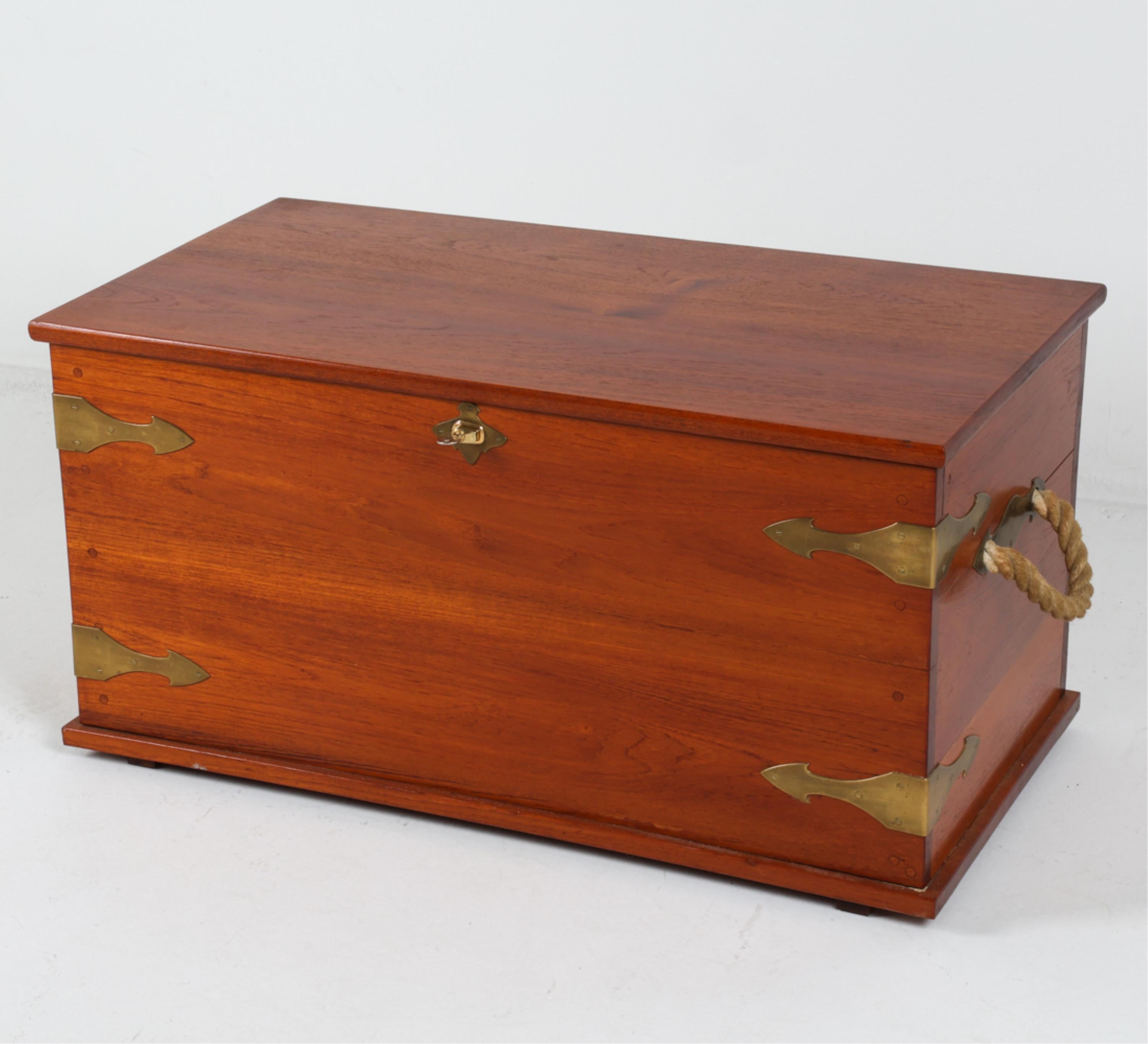 Mid-Century Danish Teak and Brass Sea Chest, Circa 1960's In Good Condition For Sale In Norwalk, CT