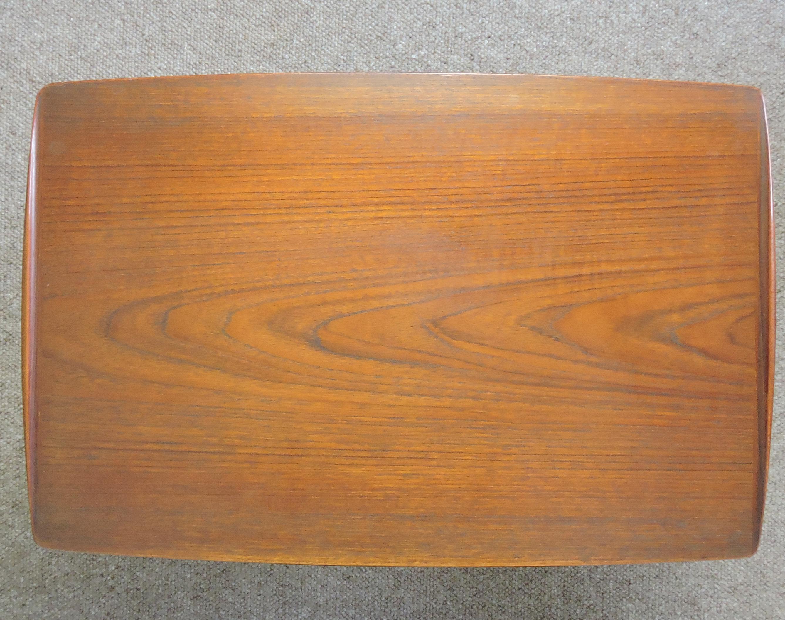Midcentury Danish Teak and Cane Nesting Tables, 1950s For Sale 5