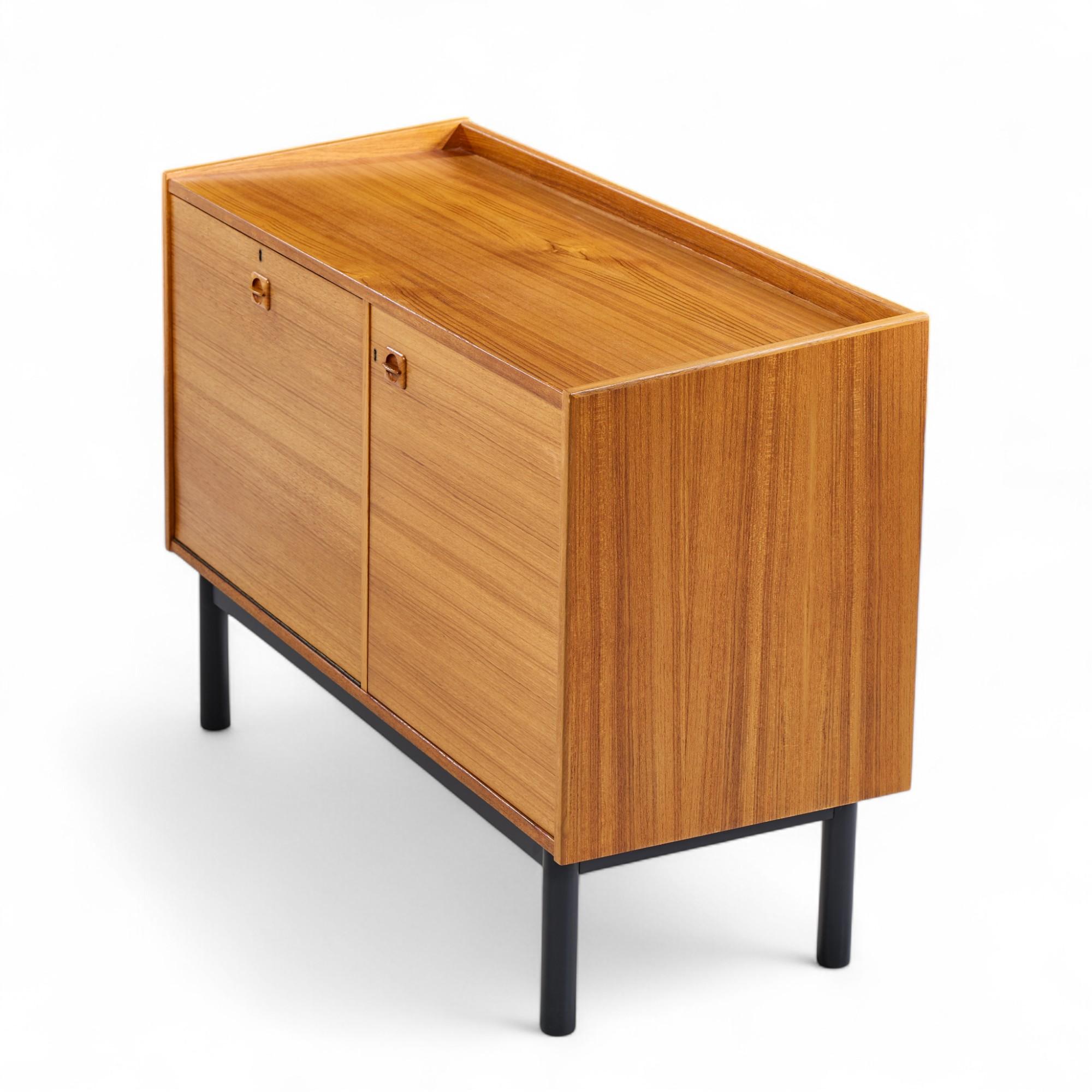 Mid Century Danish Teak Bar Cabinet For Sale 4