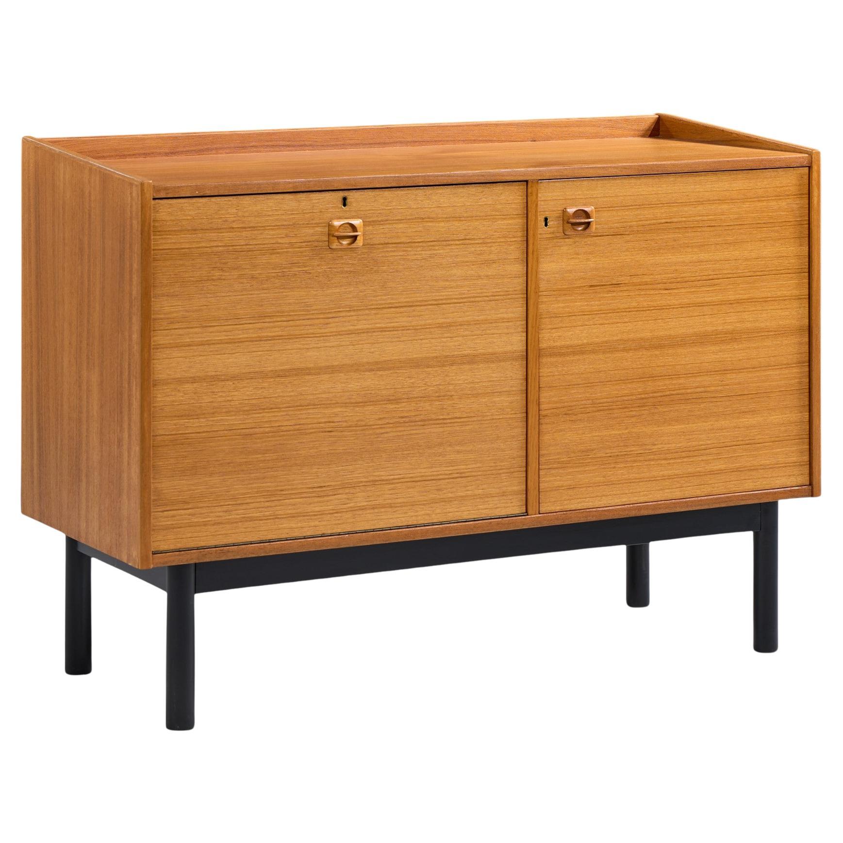 Mid Century Danish Teak Bar Cabinet For Sale