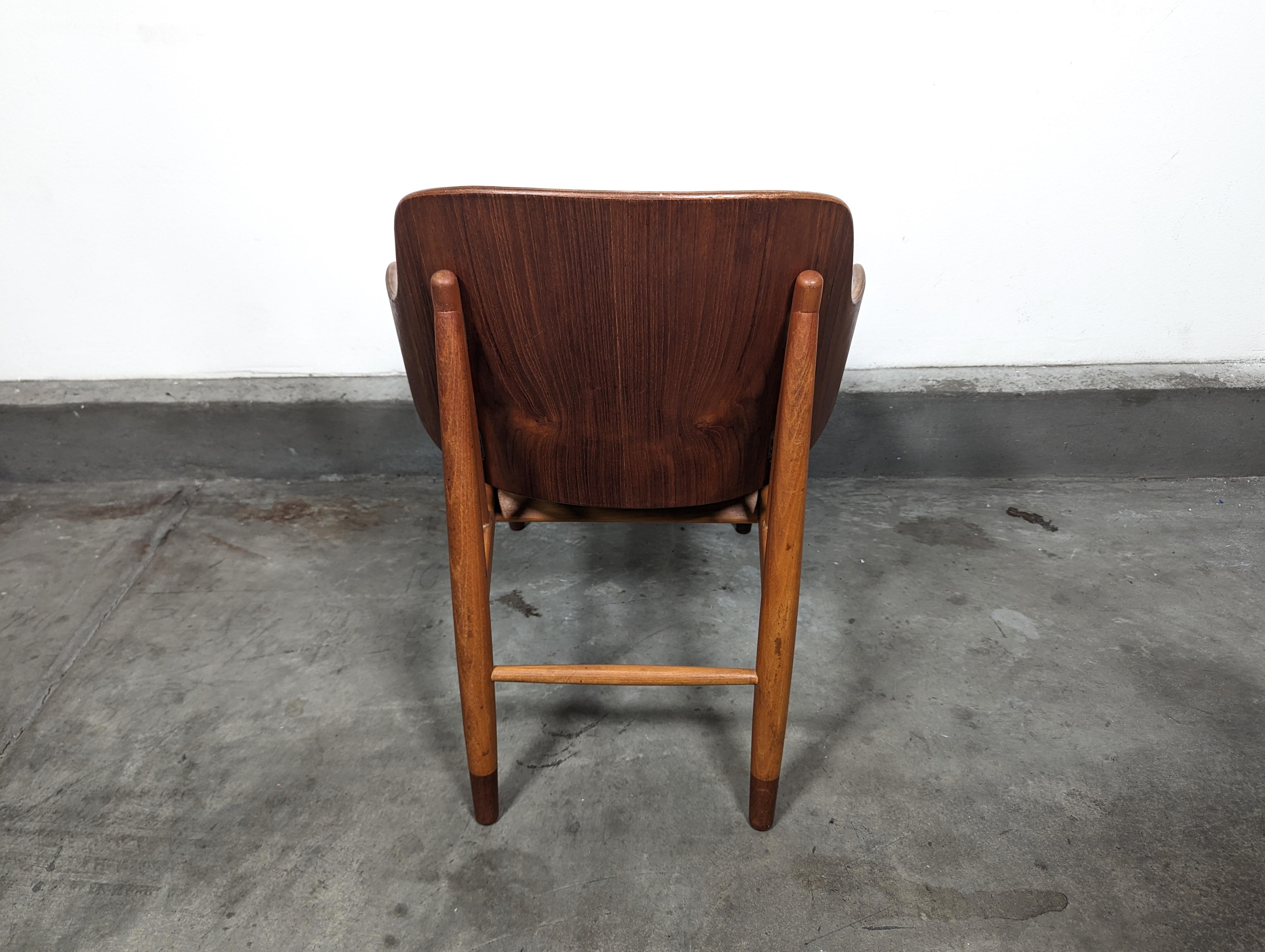 Mid Century Danish Teak & Beech Wood Penguin Chair by Ib Kofod-Larsen, c1950s For Sale 10