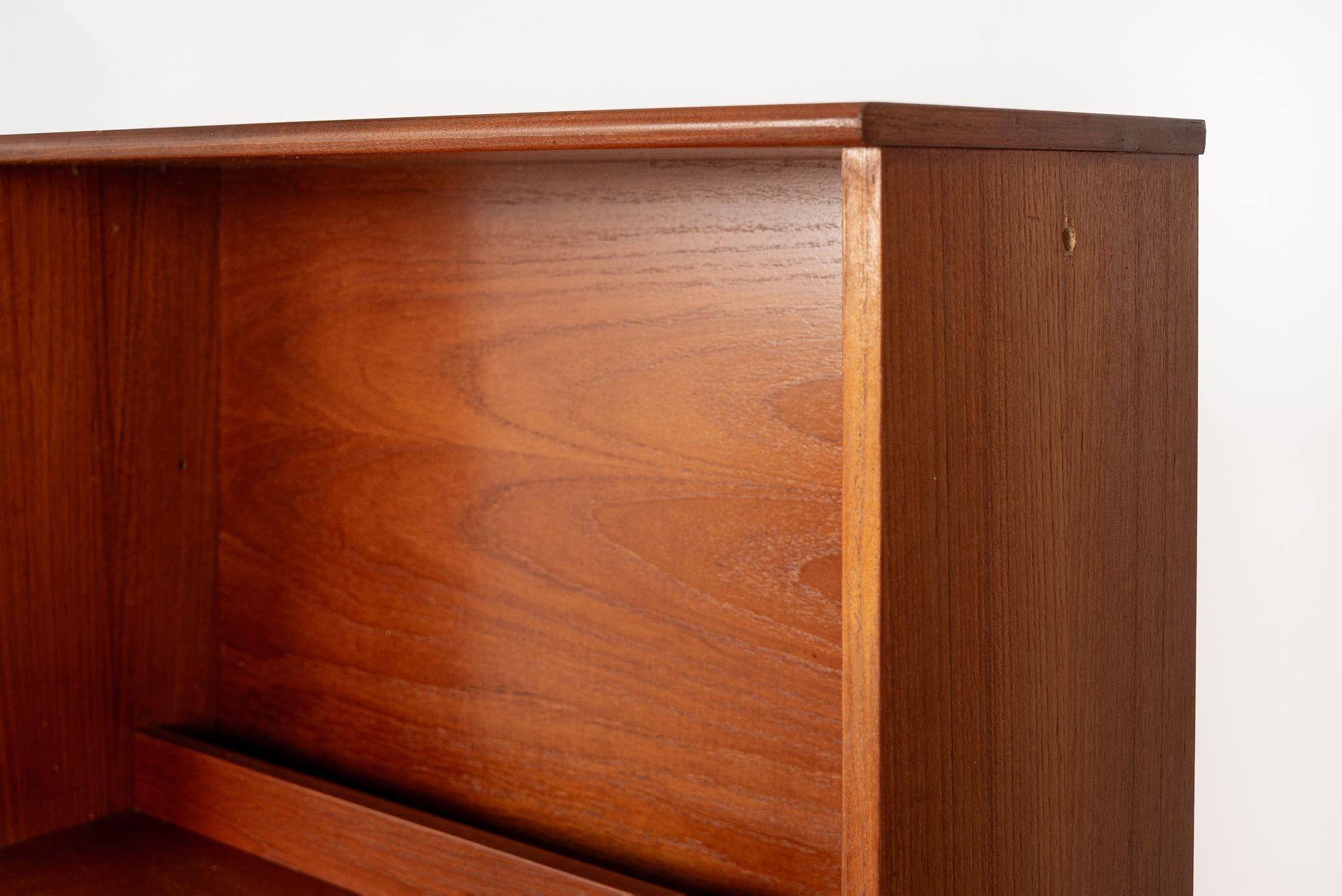 Mid Century Danish Teak Bookcase Wall Unit Cabinet For Sale 7