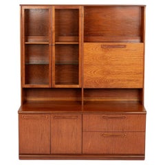 Vintage Mid Century Danish Teak Bookcase Wall Unit Cabinet