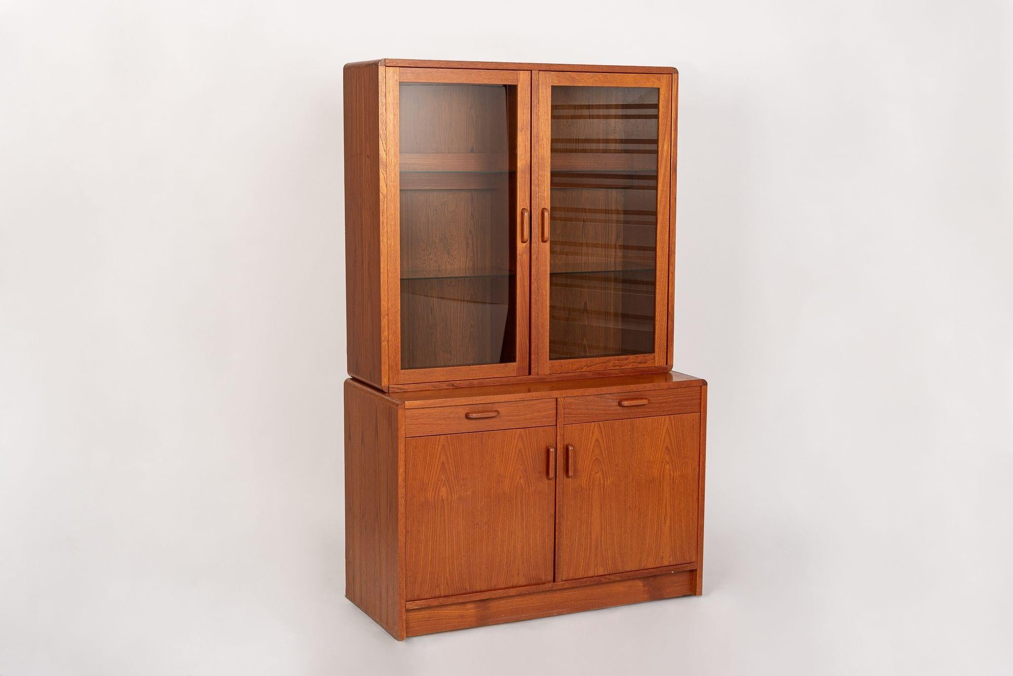 Mid-Century Modern Mid Century Danish Teak Bookcase Wall Unit or China Cabinet