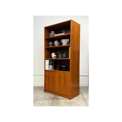 Mid-Century Danish Teak Bookshelf with Cabinet