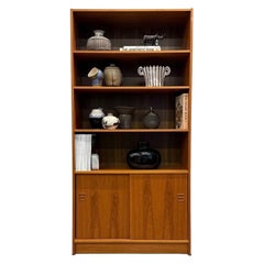 Mid-Century Danish Teak Bookshelf with Cabinet