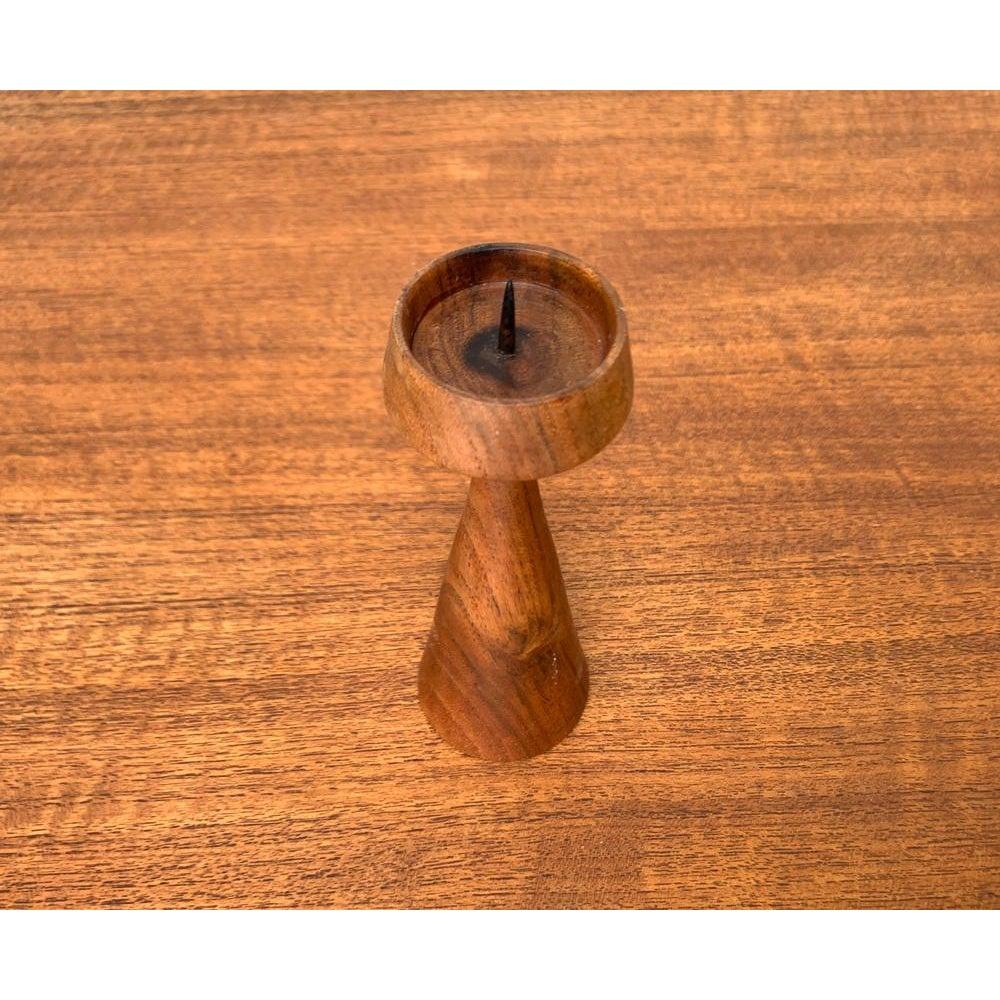 Danese Portacandele danese di metà secolo in teak, anni '60 in vendita