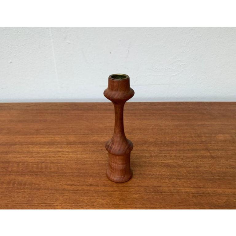 Portacandele in teak danese di metà secolo di Rasmussen Copenhagen, anni '60 In condizioni ottime in vendita a Hamburg, DE