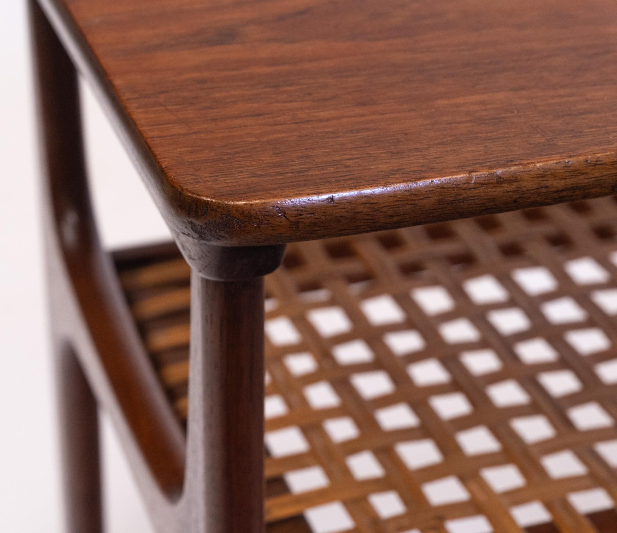 Mid Century Danish Teak & Cane Nesting Tables By H M Møbler For Sale 5