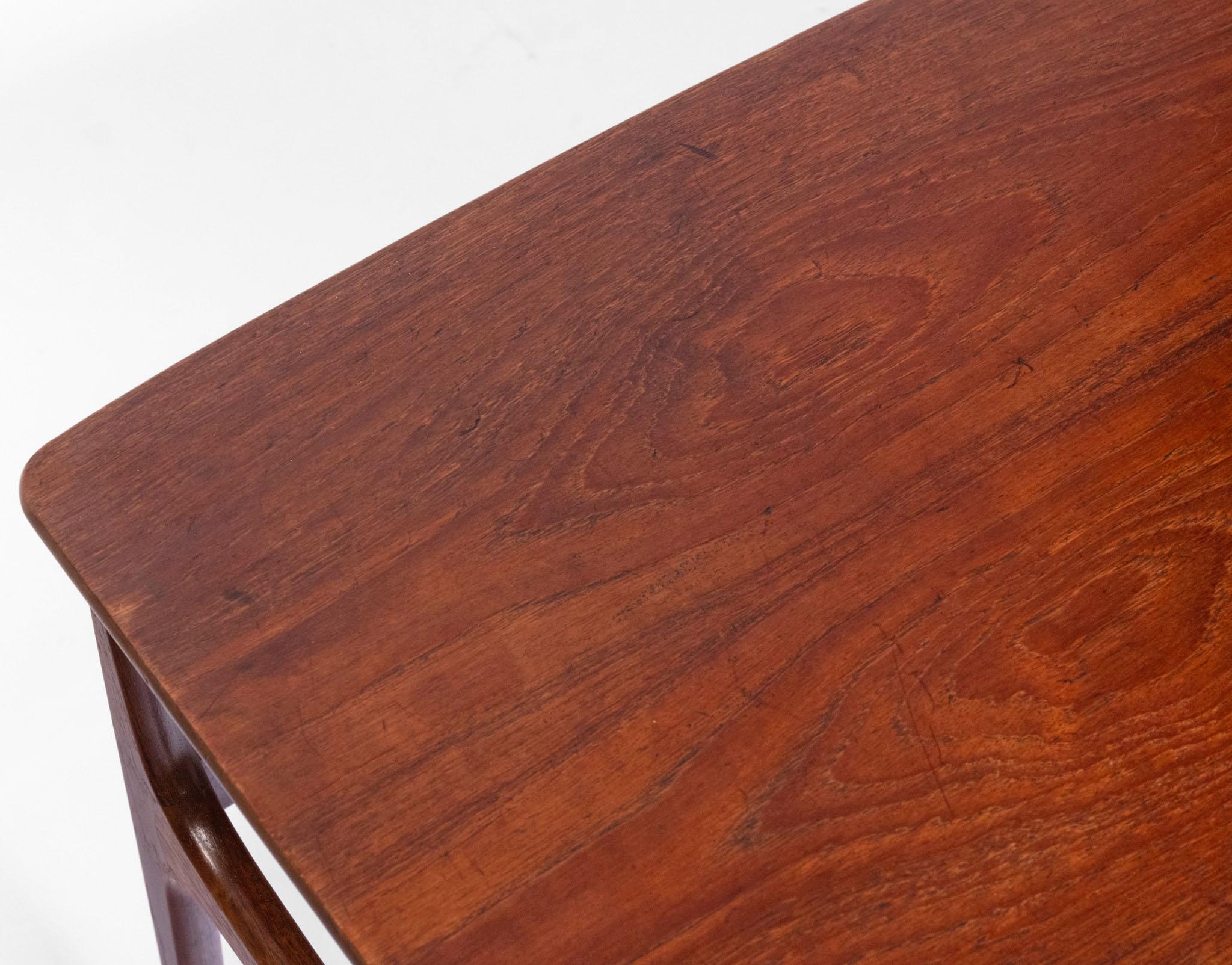 Mid Century Danish Teak & Cane Nesting Tables By H M Møbler For Sale 6