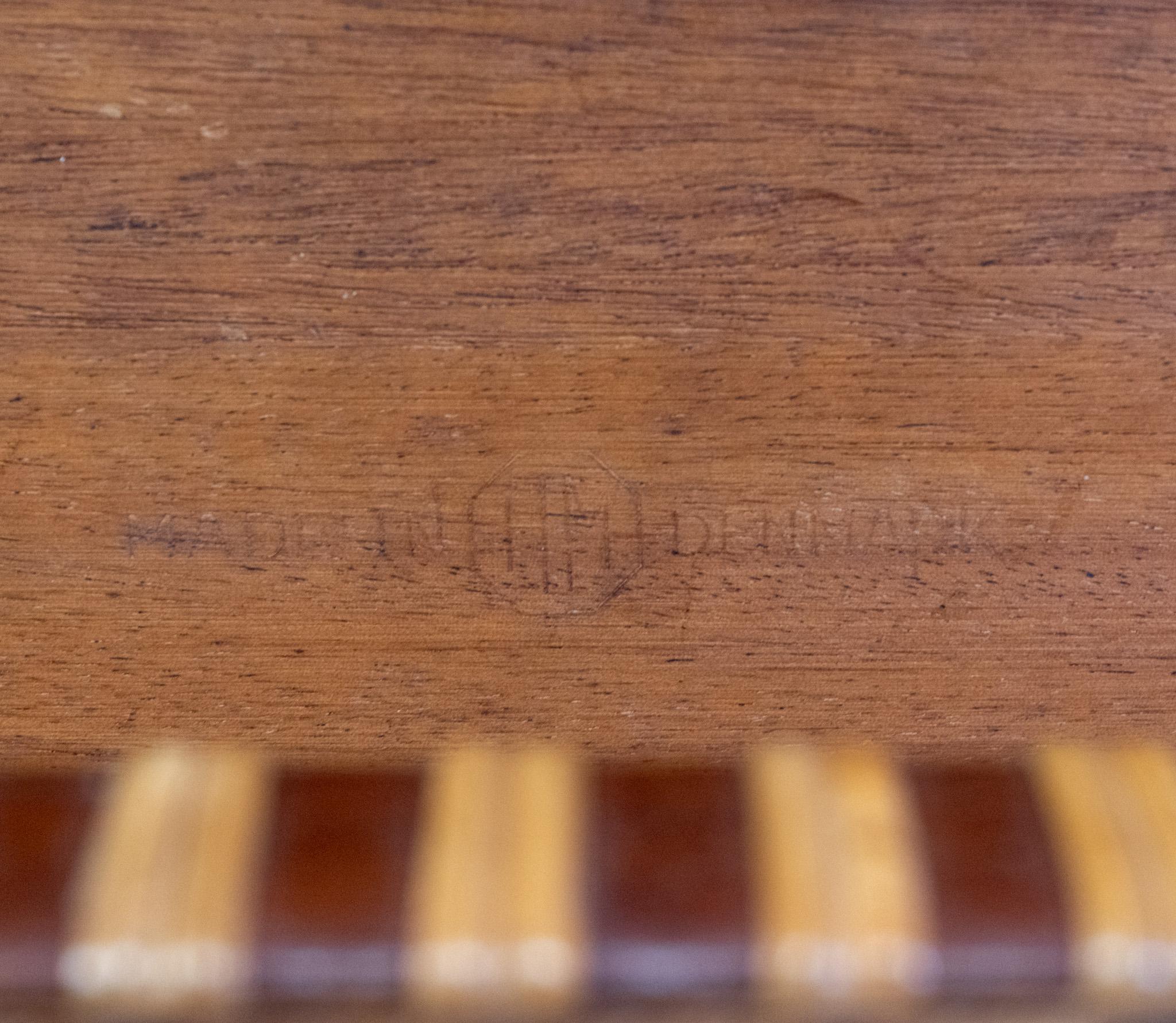 Mid Century Danish Teak & Cane Nesting Tables By H M Møbler For Sale 9