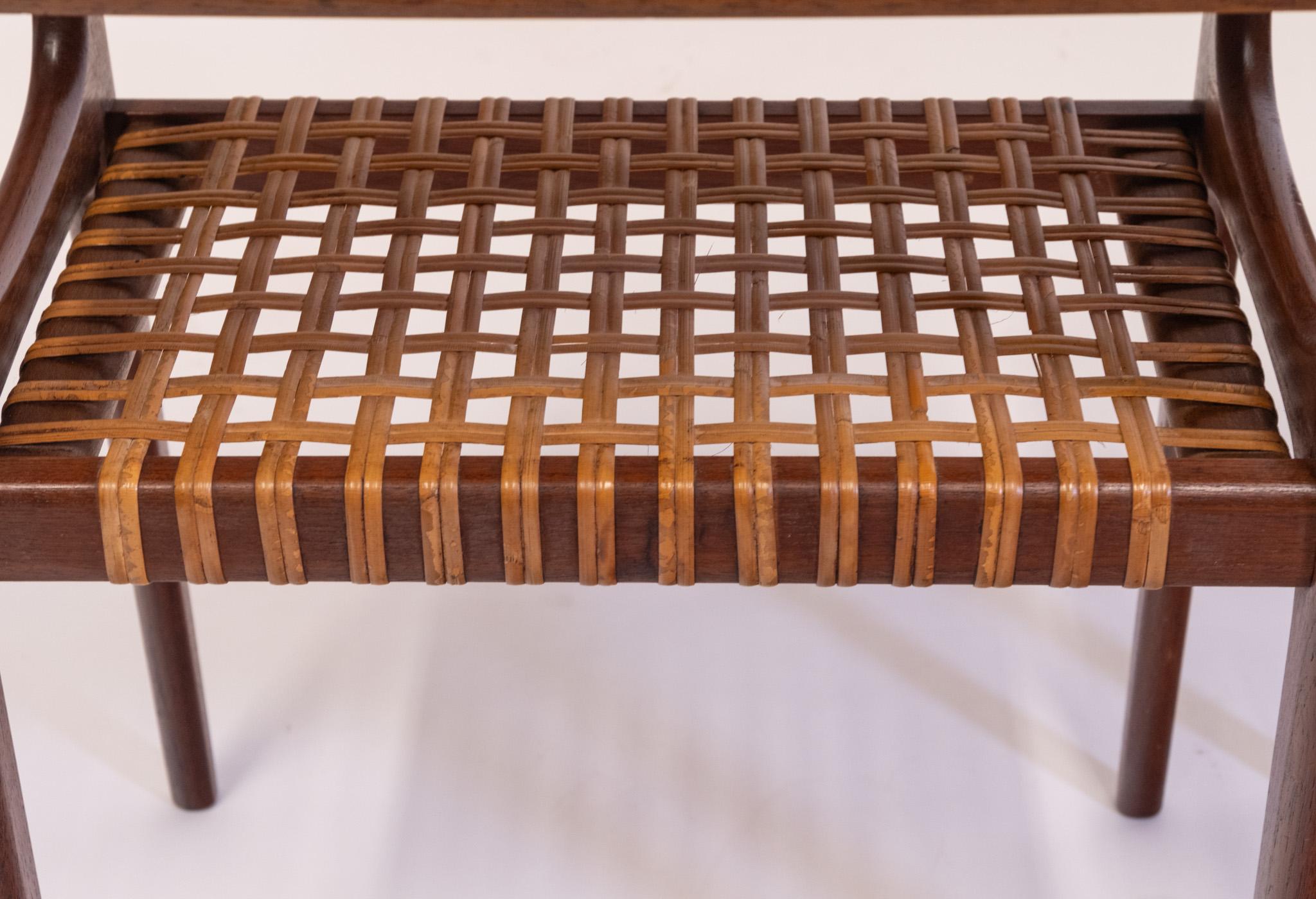 Mid Century Danish Teak & Cane Nesting Tables By H M Møbler For Sale 2