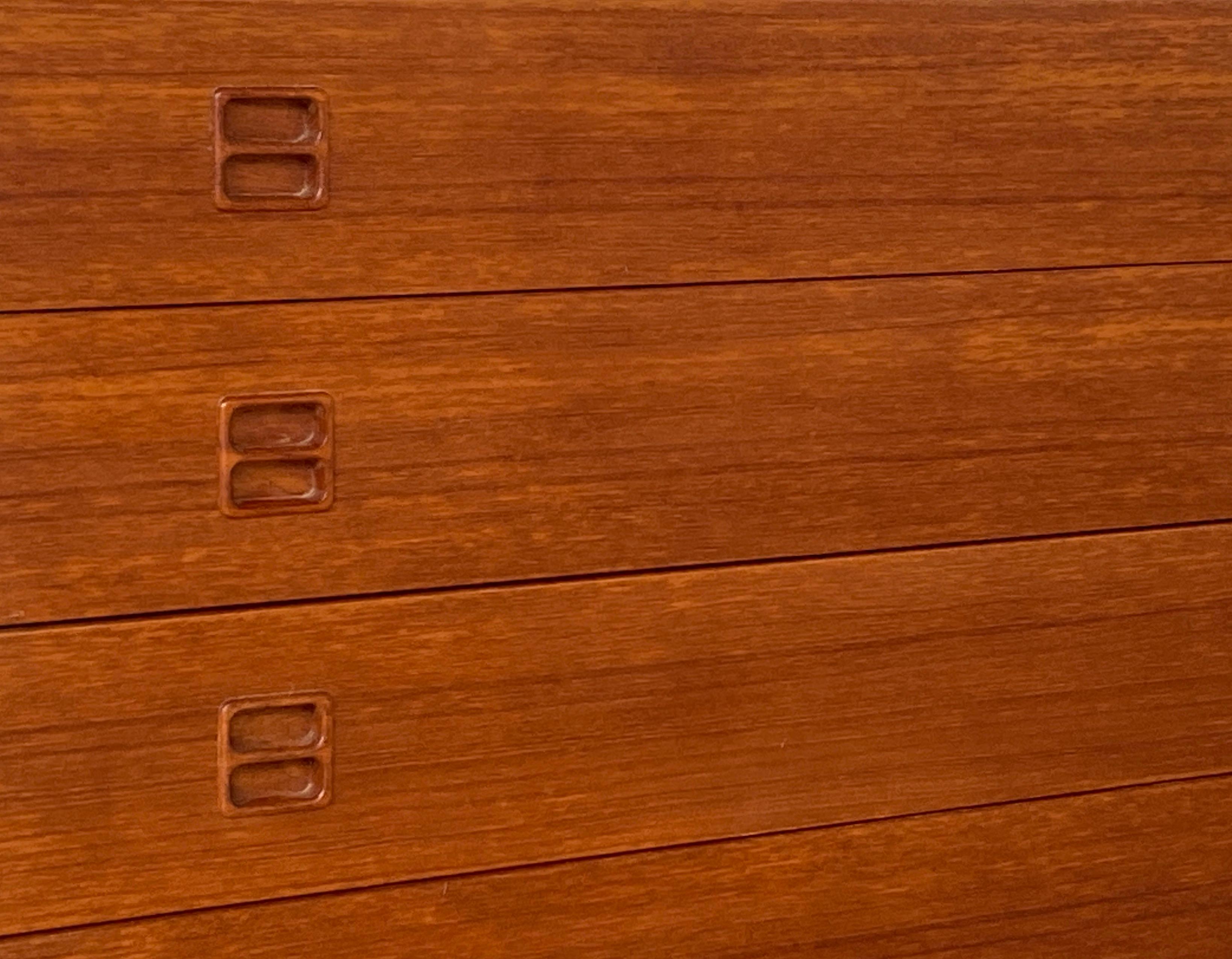 Mid century Danish teak chest dresser attr. to N.P Nielson For Sale 1