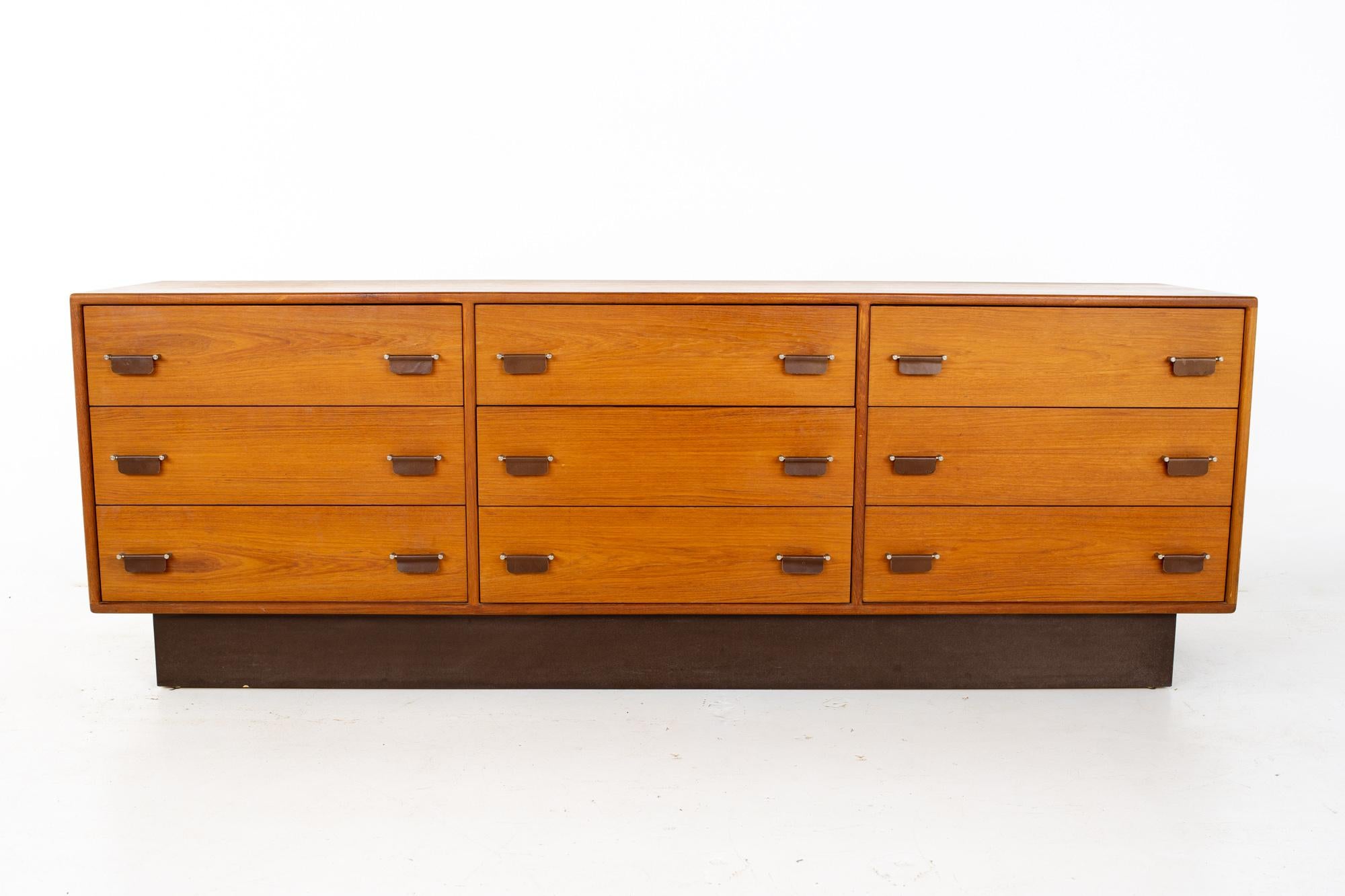 teak 9 drawer dresser