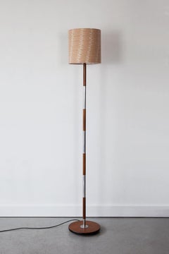 Mid Century, Danish, Teak & Chrome Floor Lamp